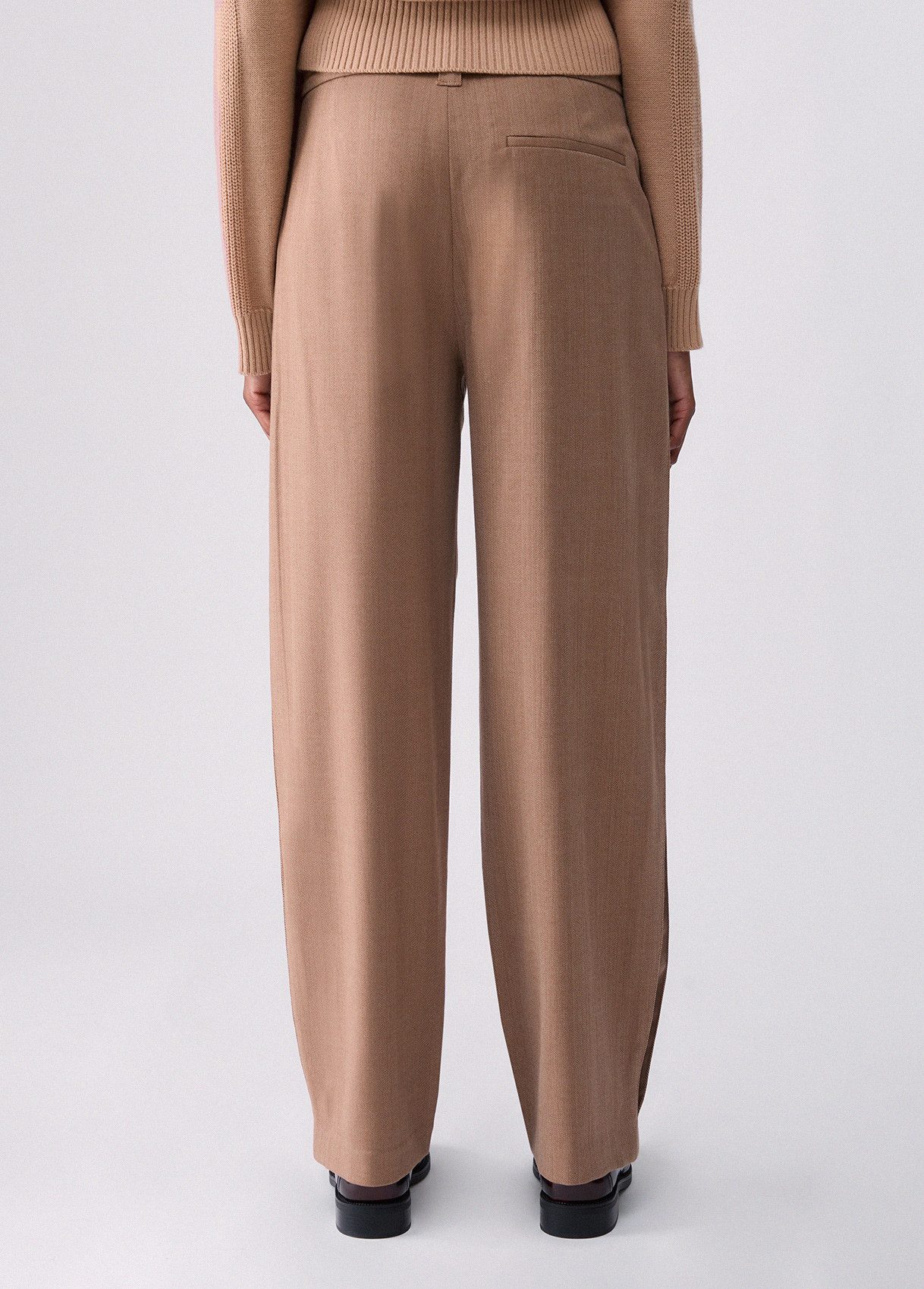 Liu Jo Stoffhose BALLOON PANT - Fischgrät Stoffhose mit Seitenstreifen