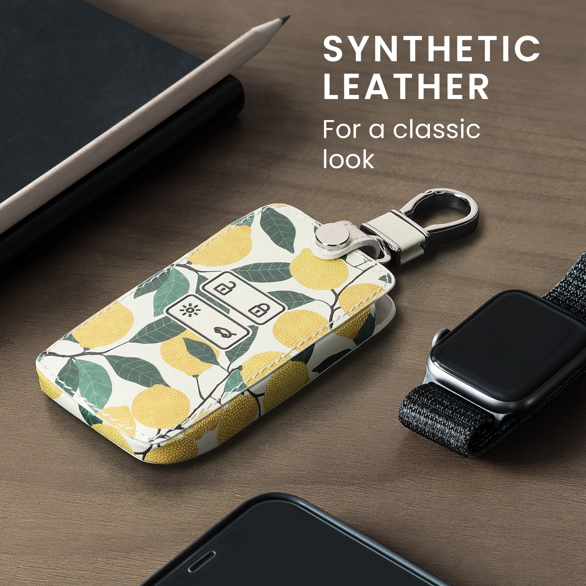 kwmobile Schlüsseltasche Renault Autoschlüssel Hülle (1-tlg), Kunstleder Schutzhülle Schlüsselhülle Cover