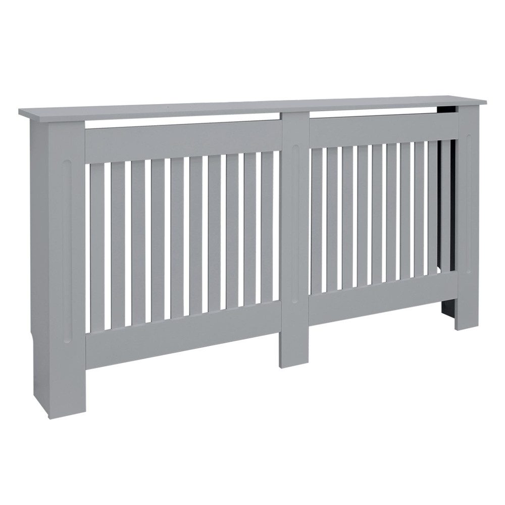 ML-DESIGN Heizungsverkleidung Heizkörperabdeckung aus Holz Heizkörperverkleidung für die Heizung, Zubehör für Heizkörper, Heizungsabdeckung lackiert Landhausstil 152x19x82 cm Grau aus MDF
