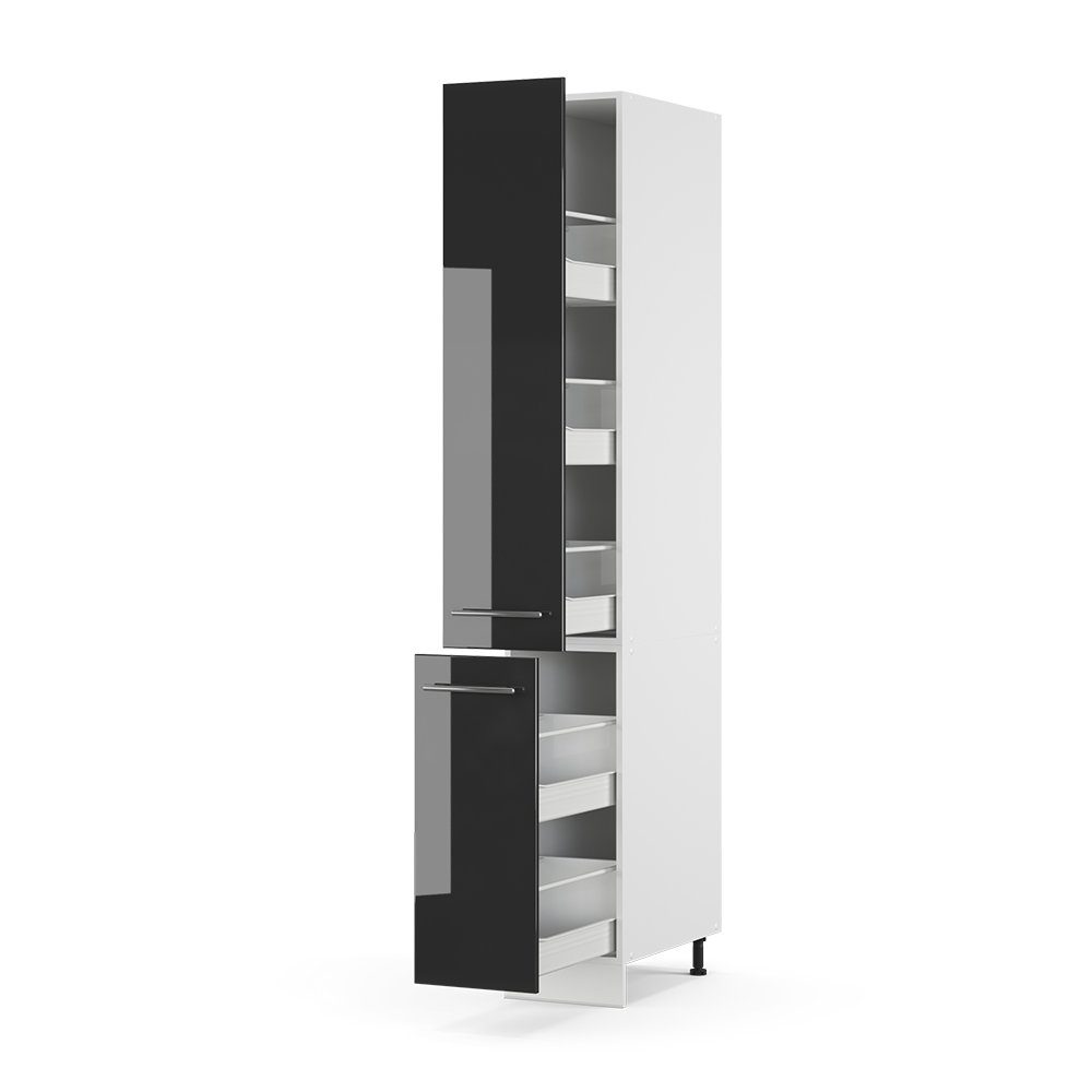 Vicco Hochschrank Fame-Line, Anthrazit Hochglanz/Weiß, 30 cm (1-St)