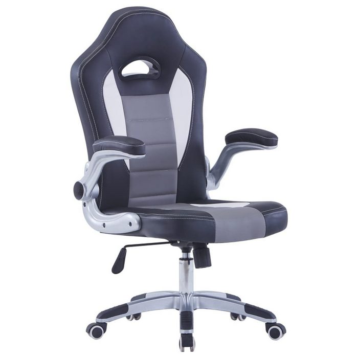möbelando Gaming-Stuhl 298369 in Schwarz Weiß und Grau. Abmessungen (LxBxH) 67x52 5x122 cm