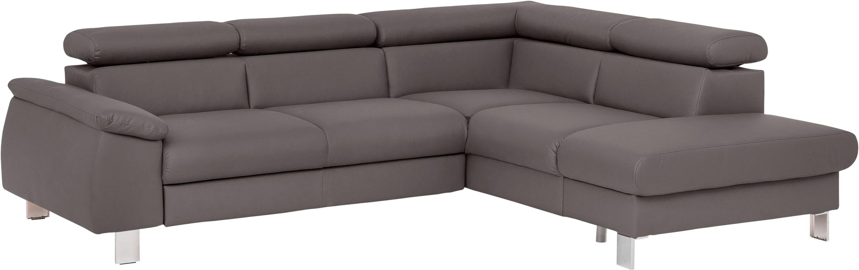 COTTA Ecksofa "Komaris L-Form, B: 249 cm" mit Kopfteilverstellung, optional günstig online kaufen