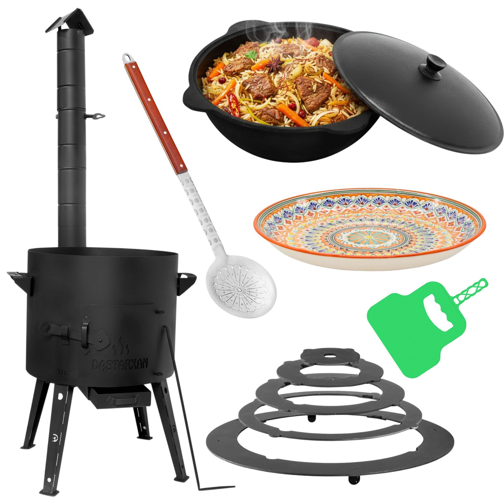 BIG-PAN Feuerstelle 44cm Uchag Abzugsrohr Ringe 16L Kazan Zubehör