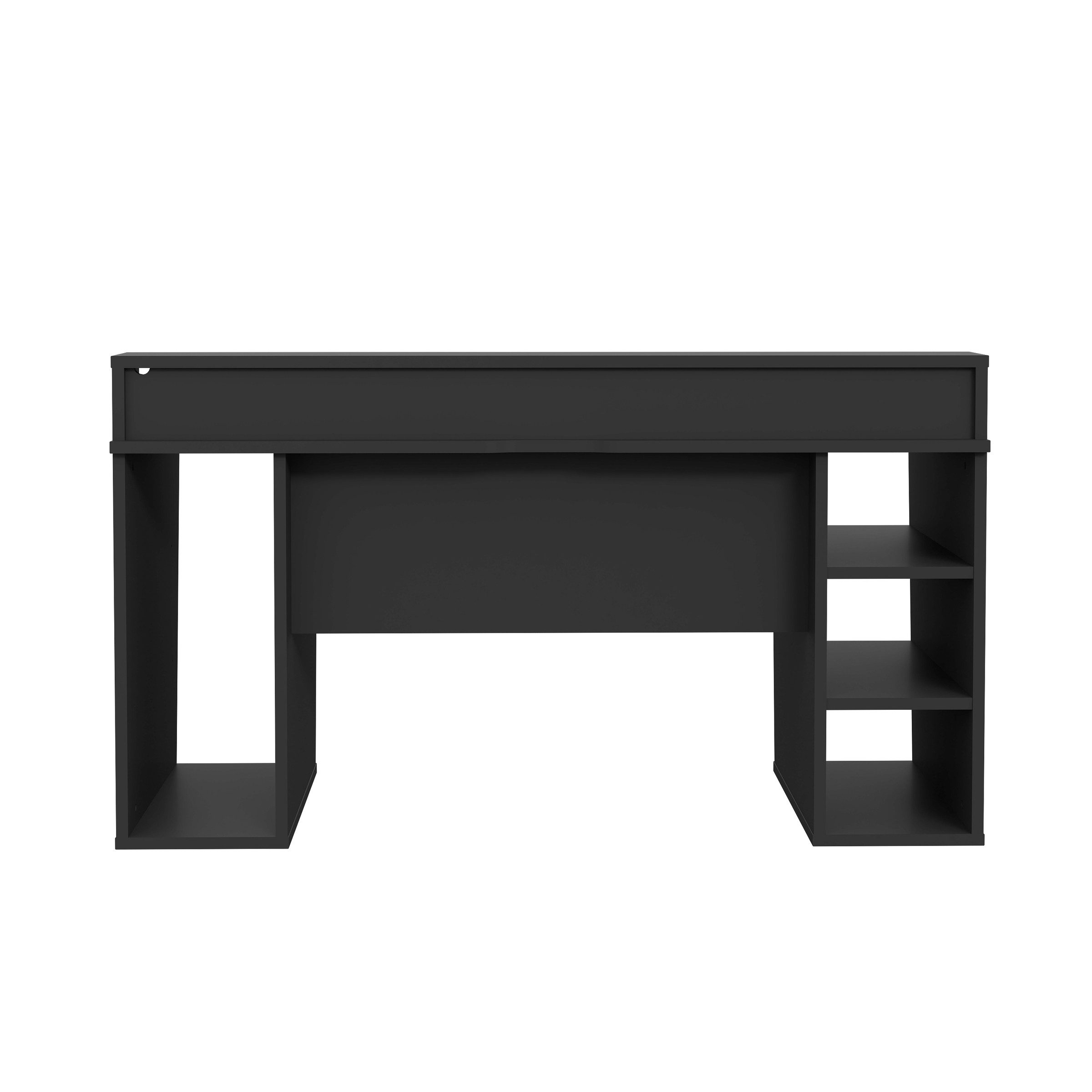 freiraum Gamingtisch TEZAUR, 5 Fächer, 2 Böden, Ablage, schwarz - 160x91,1x72cm (B/H/T)