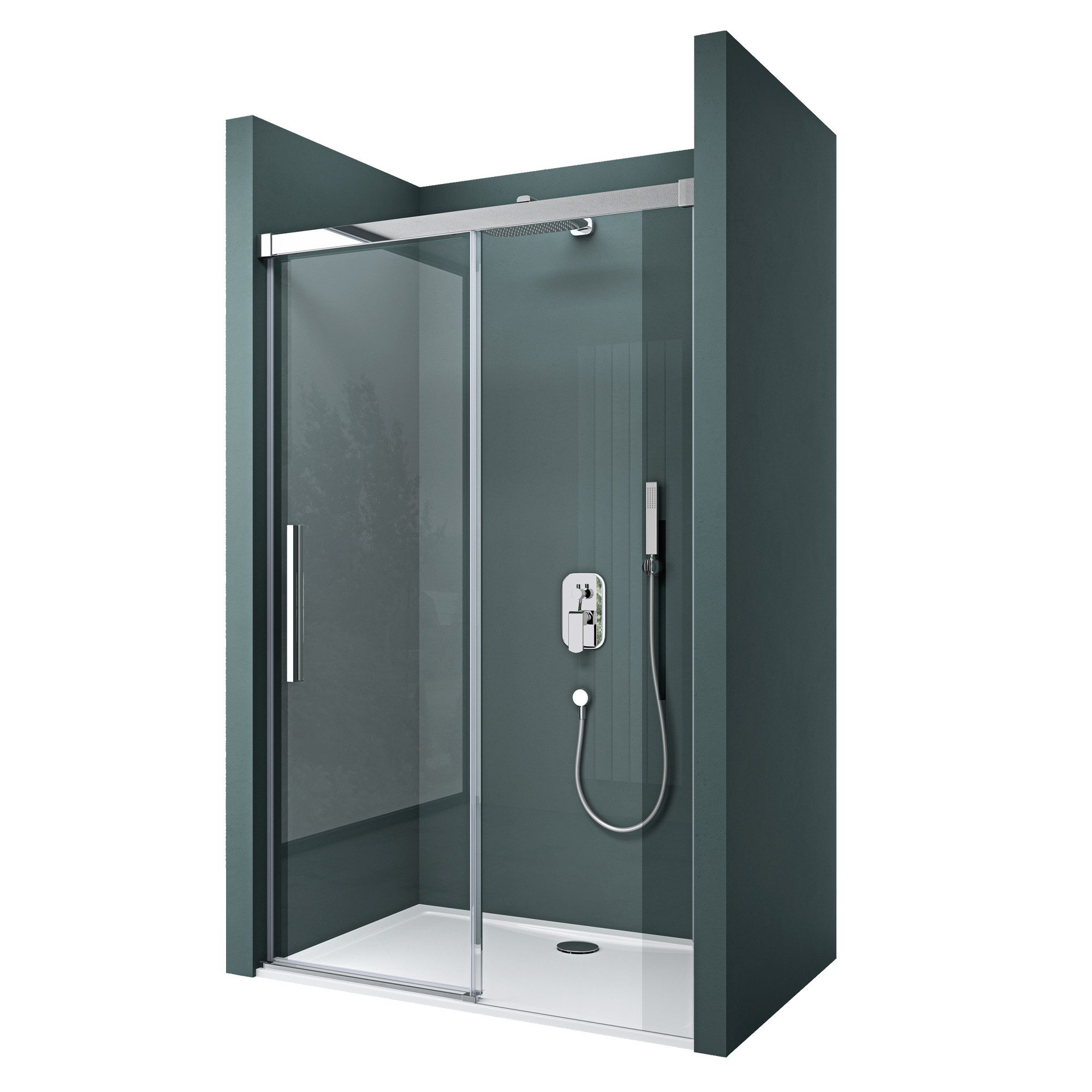 Mai & Mai Dusch-Schiebetür Nischentür Dusche Duschtür Duschabtrennung H:195cm ESG Nano, 100x195 cm