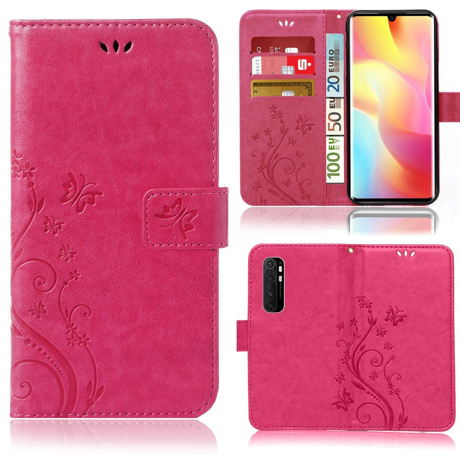 Numerva Handyhülle Bookstyle Flower für Xiaomi Mi Note 10 Lite, Handy Tasche Schutzhülle Klapphülle Flip Cover mit Blumenmuster