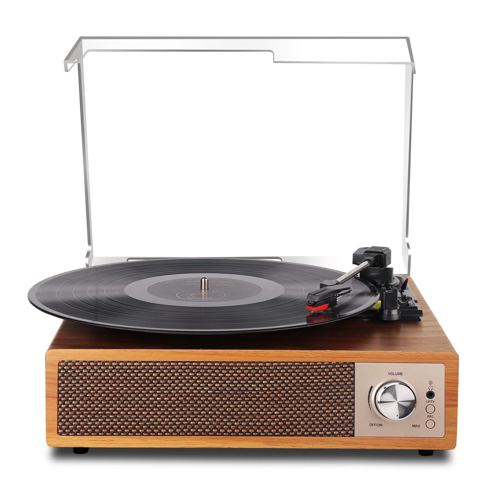 Fofile Bluetooth 5.4 Schallplattenspieler mit 2 Stereo-Lautsprecher 3-Gang Plattenspieler (Vinyl Player, unterstützt Kopfhörer/AUX-Eingang/RCA-Ausgang/USB)