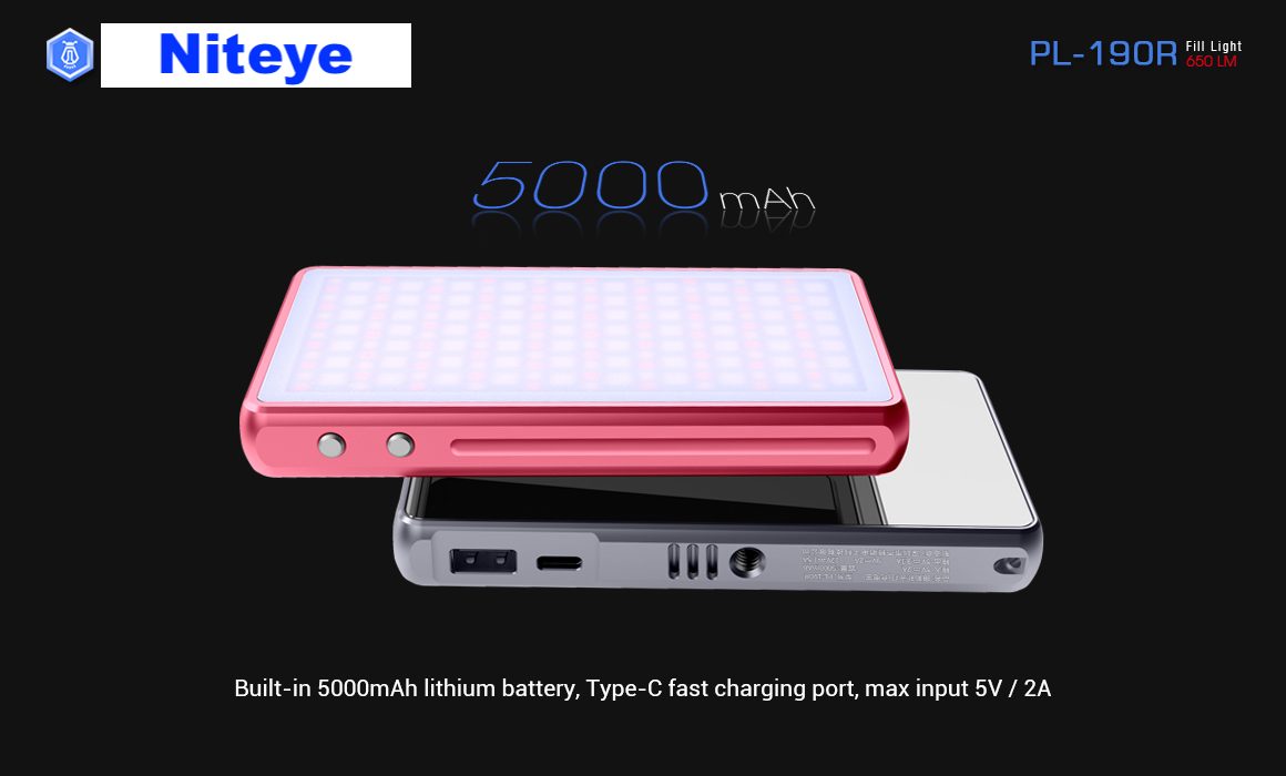 Niteye Strahler PL190-R Light Panele Powerbank RGB alle Lichtfarben (1-St)