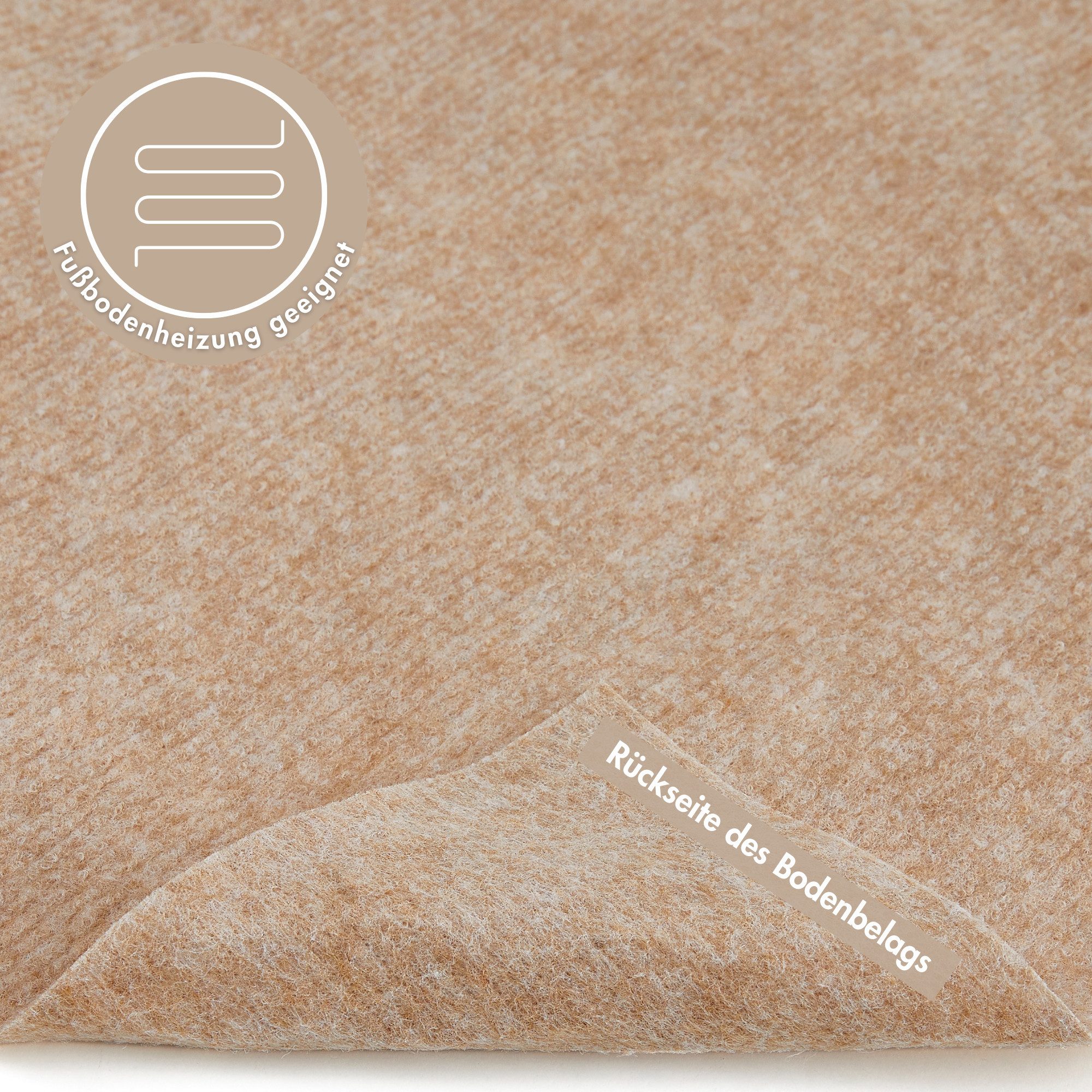 Andiamo Teppichboden Milo, Nadelfilz, Gesamthöhe 2,5 mm, Made in Belgium, rechteckig, Uni Farben, Breite 100 cm oder 200 cm, Wohnzimmer, strapazierfähig