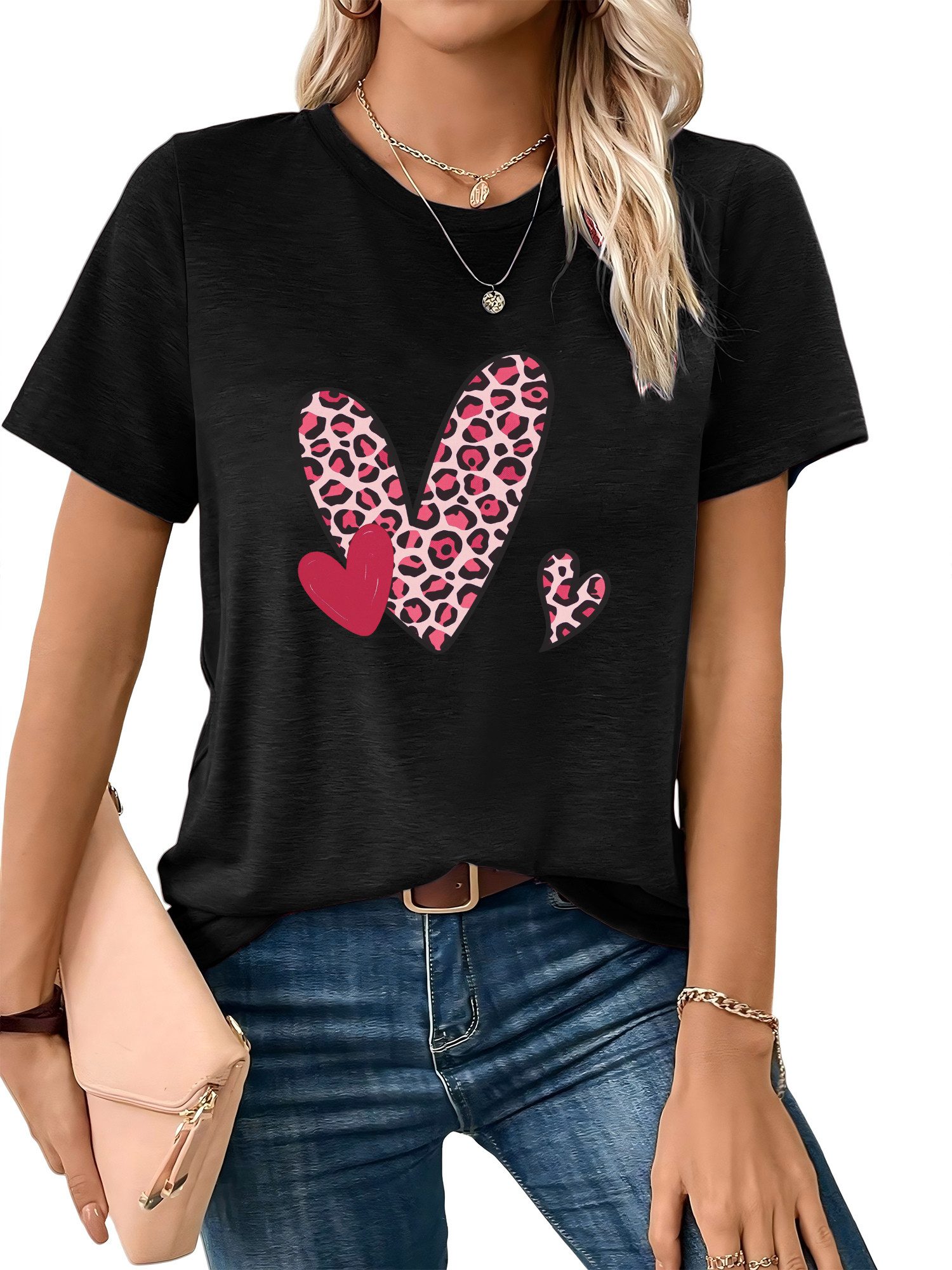 PYL T-Shirt Damen bequemes Sommer Kurzarmbluse günstig online kaufen