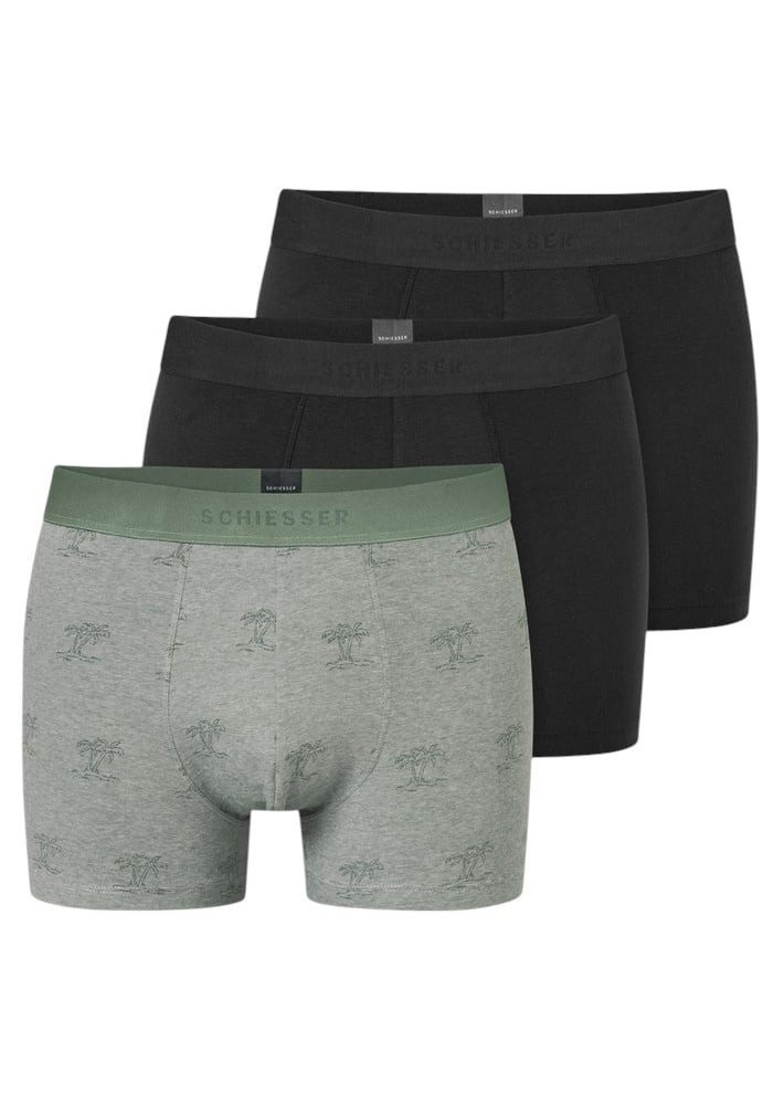 Schiesser Boxershorts Unterwäsche 95/5 Webgummibund Herren-Shorts schwarz/g günstig online kaufen