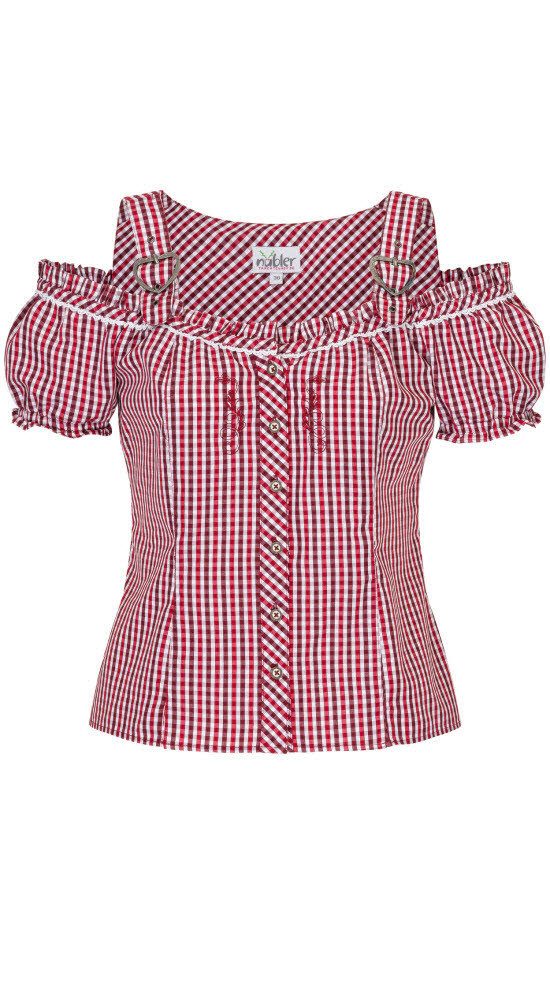 Nübler Dirndlbluse Miederbluse Herta in Rot günstig online kaufen