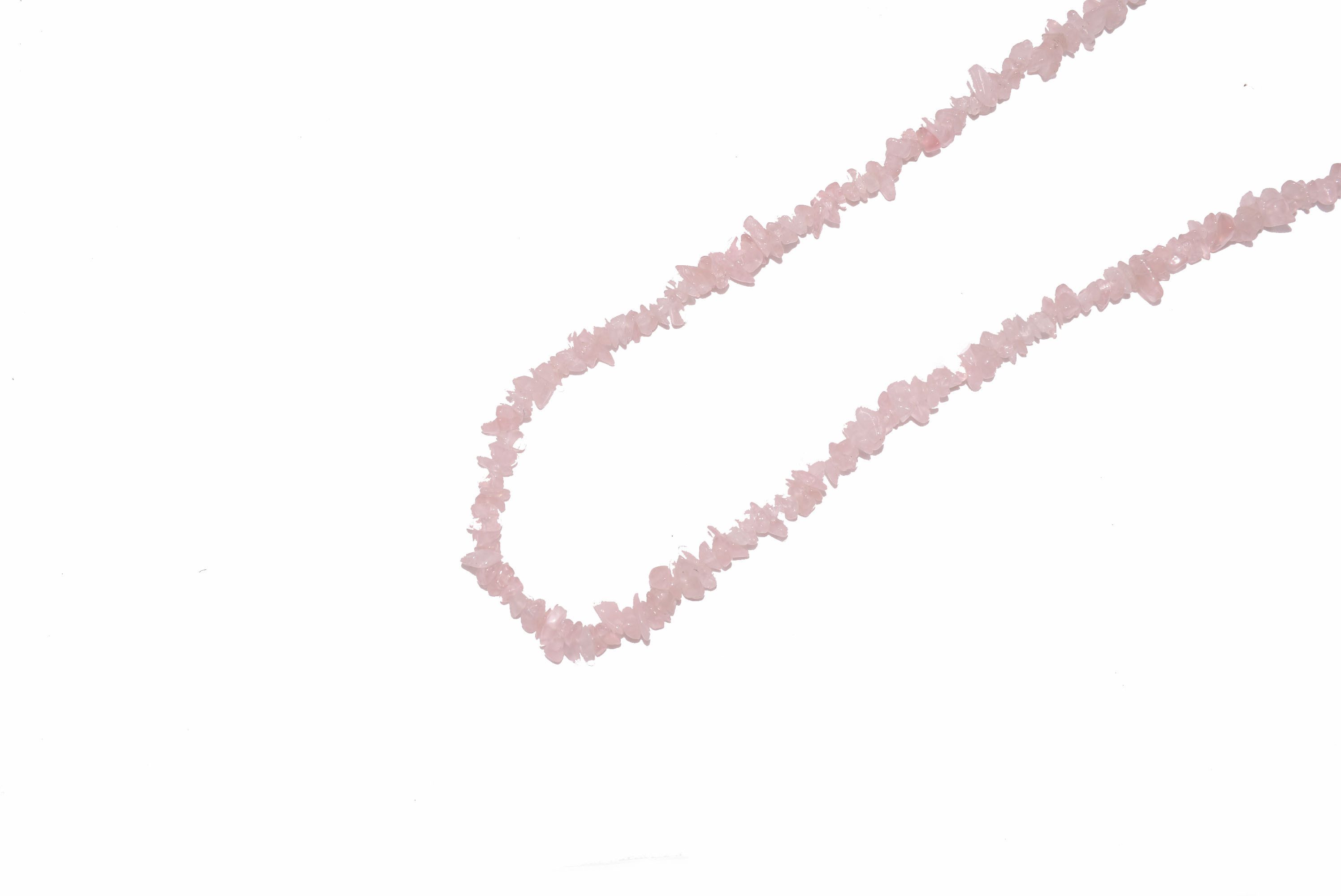 Firetti Lange Kette Schmuck Geschenk Halsschmuck Halskette Edelstein, Made in Germany - mit Rosenquarz