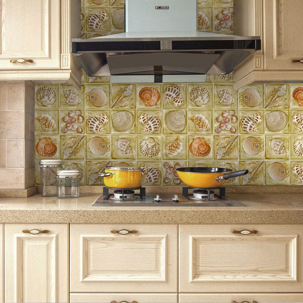 COOL-i ® Fliesenaufkleber 3D Klebefliesen 15x15cm 24 Stück,Botanische Malerei Fliesenaufkleber, PVC Wasserfest,Selbstklebend,Hitzebeständig,Starke Klebefähigkeit