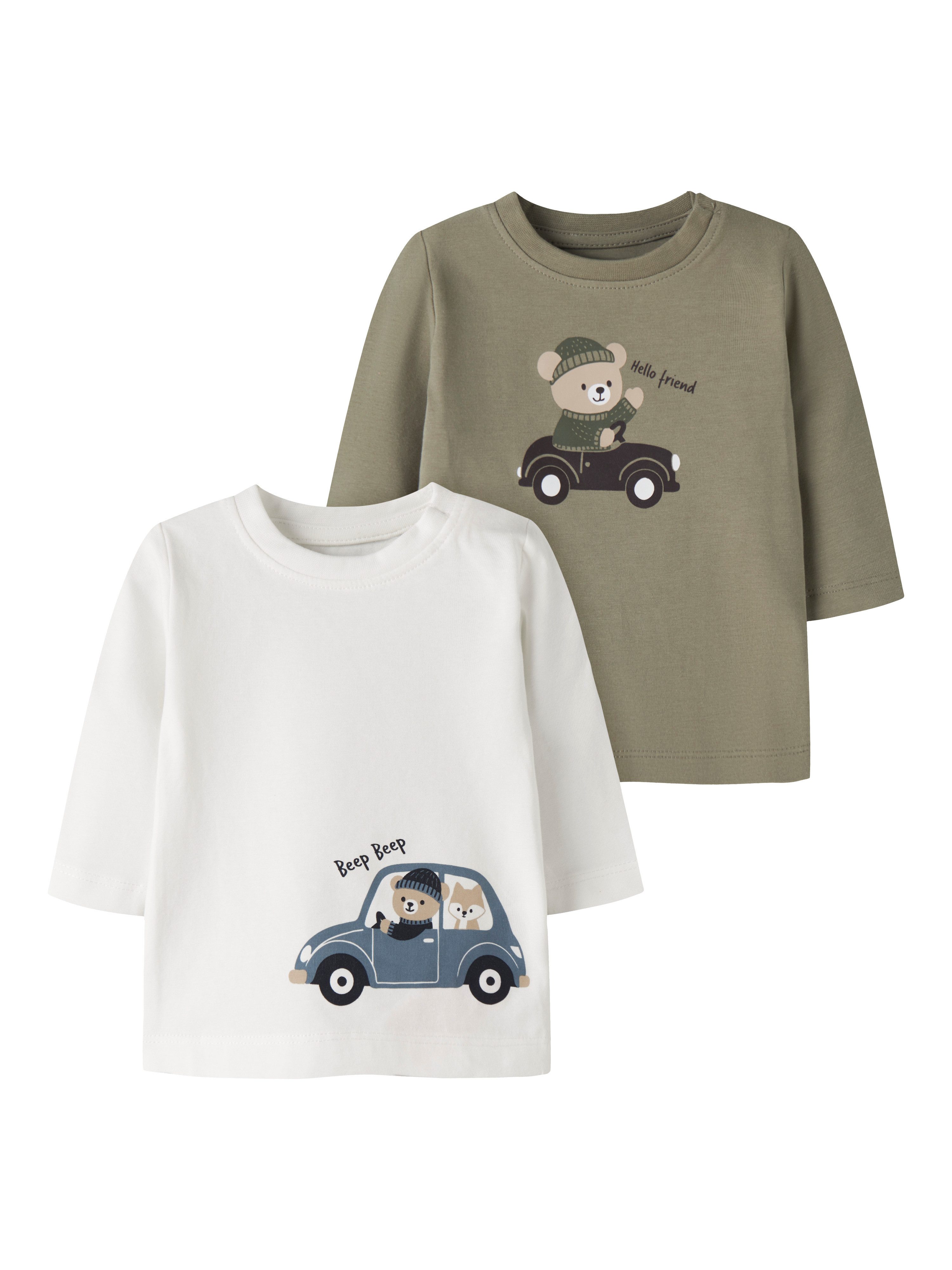 Name It Langarmshirt NBMOSMAR 2P LS TOP BOX (Packung, 2-tlg) Baumwollmischung, regular fit