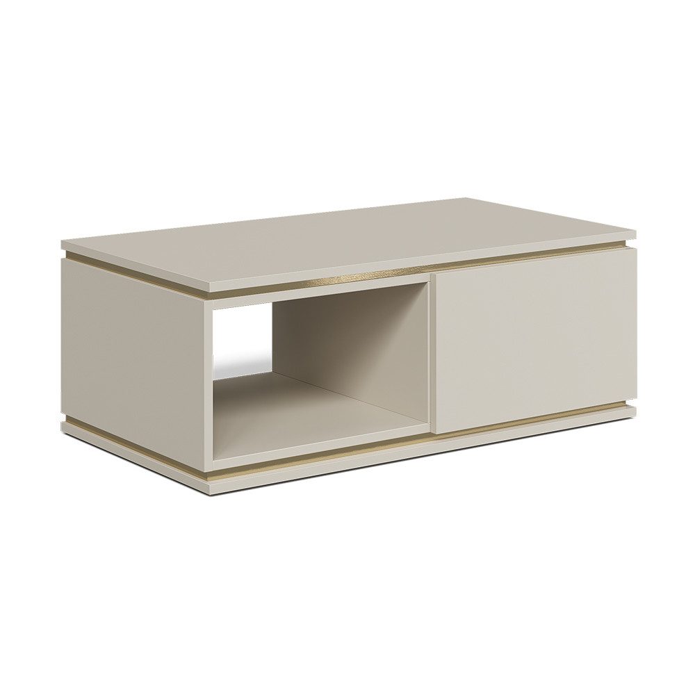 Vicco Couchtisch Linette, Cashmere/Gold, 90 x 50 cm mit Schublade (1-St)