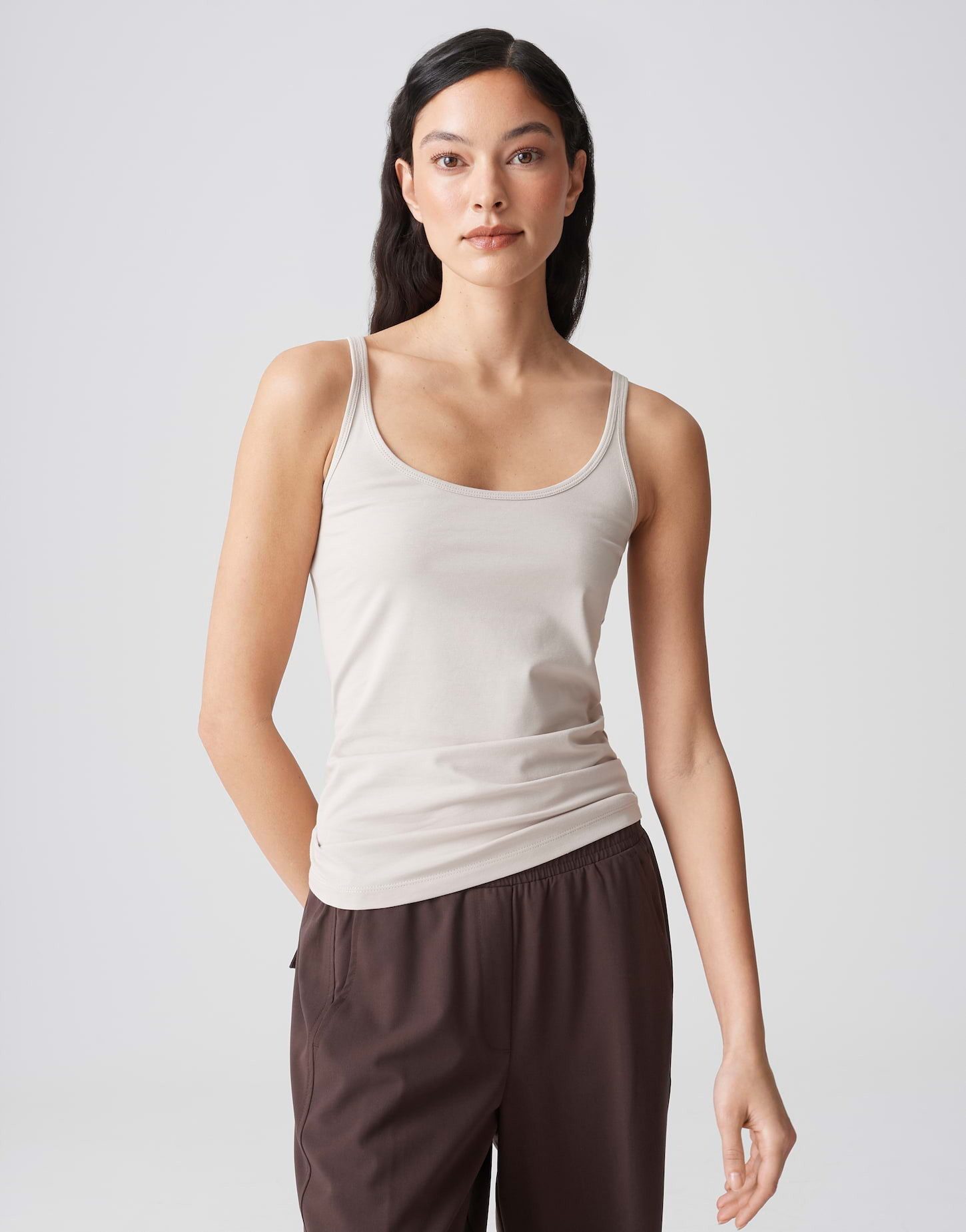 OPUS Trägertop Trägertop INA Slim aus stretchigem BCI Cotton Mix