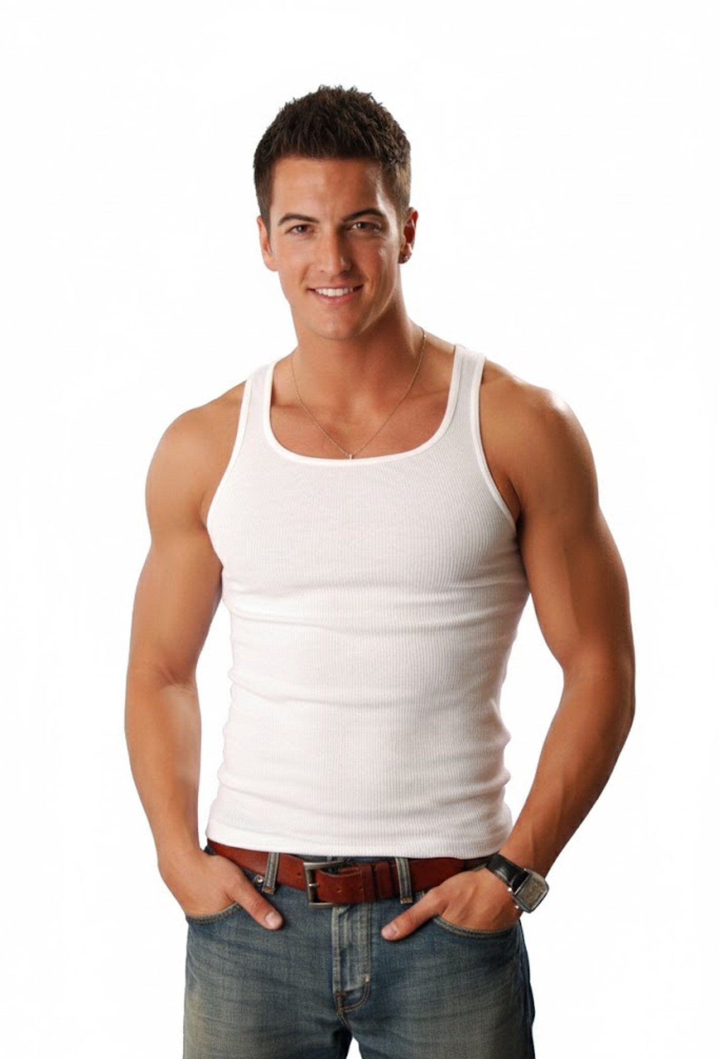 Cocain underwear Unterhemd Ripp Herren Unterhemd weiss Doppelripp grob gerippt 100% Baumwolle (Spar-Pack, 2-St) ohne Seitennähte - auch in Übergröße erhältlich, 100% Baumwolle