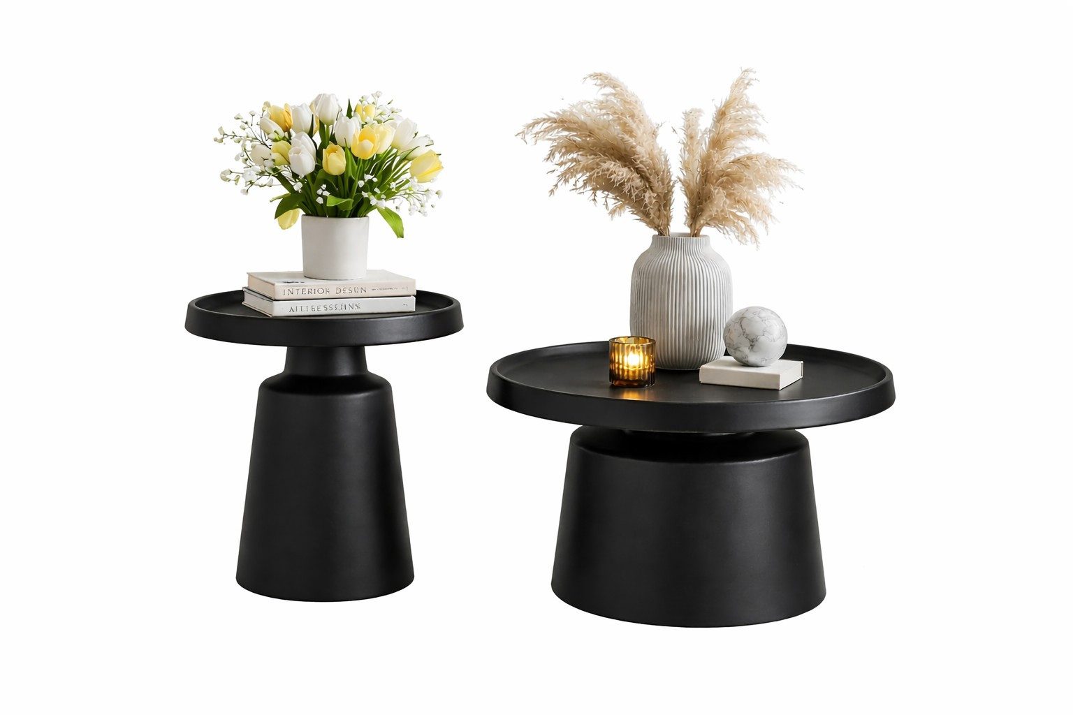 moebel-direkt-online Couchtisch 2tlg. Tischset Ø50 cm und Ø70 cm (2er-Set)