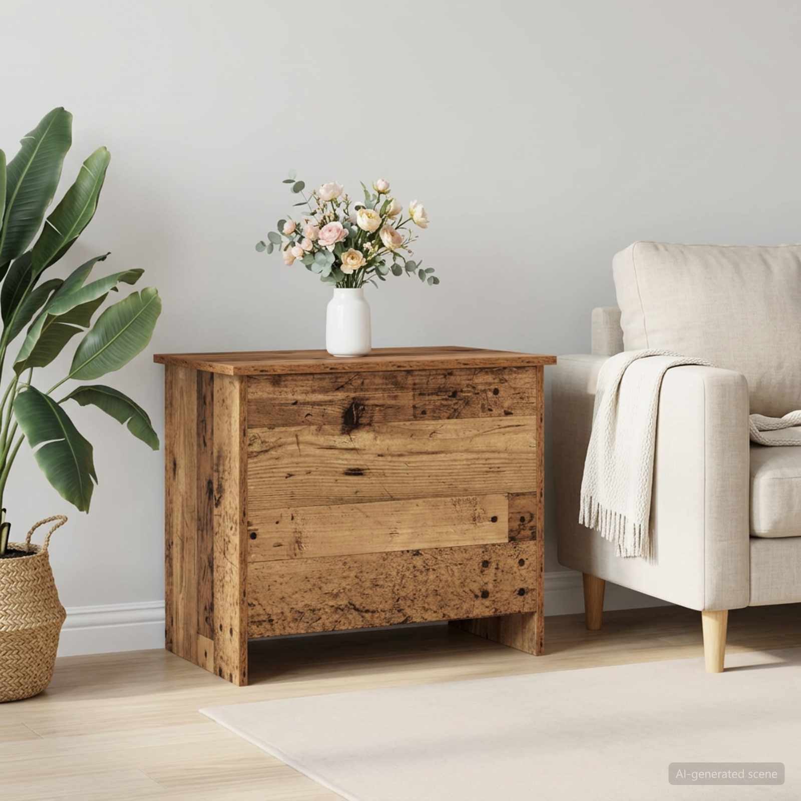 vidaXL Aufbewahrungsbox Aufbewahrungstruhe Altholz 60 x 40 x 50 cm Holzwerkstoff (1 St)