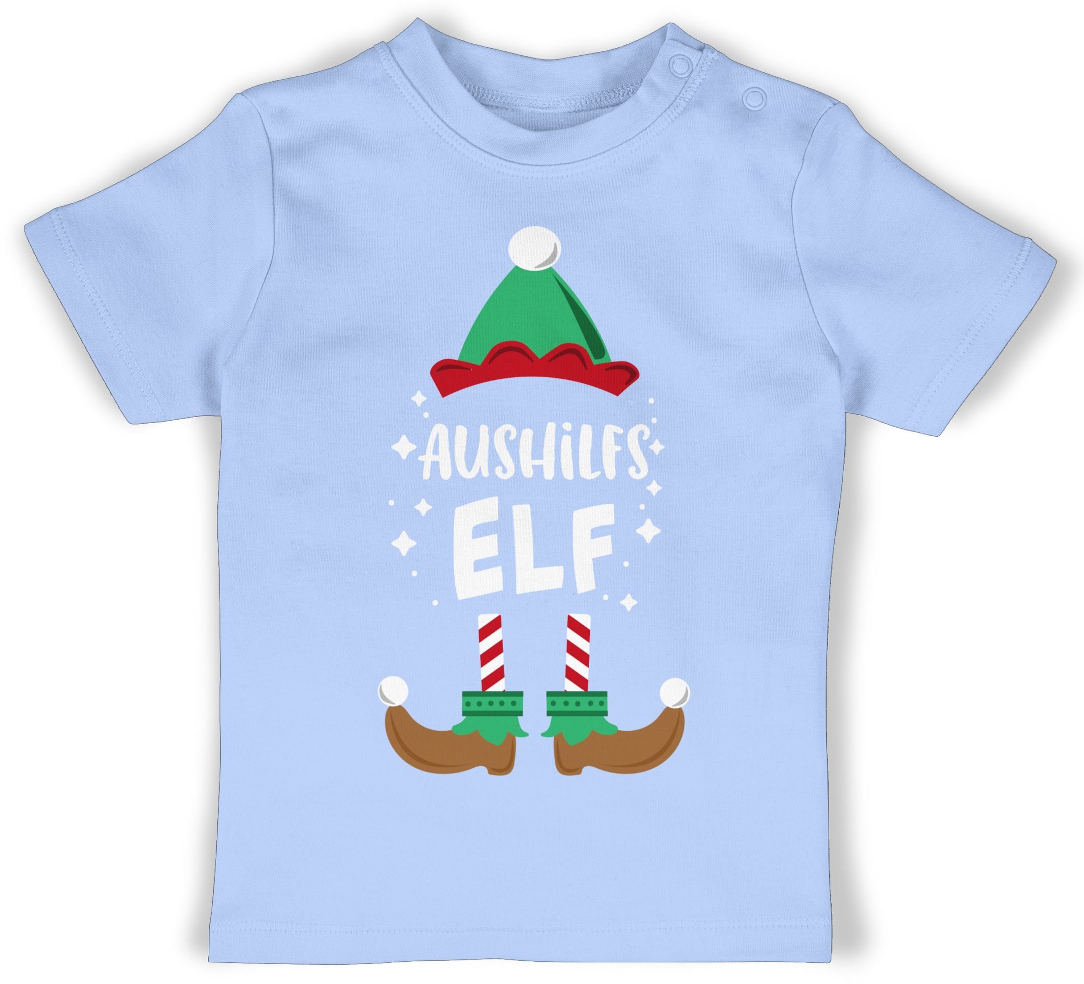 Shirtracer T-Shirt Weihnachten Aushilfs-Elf Weihnachten Kleidung Baby 3 Babyblau
