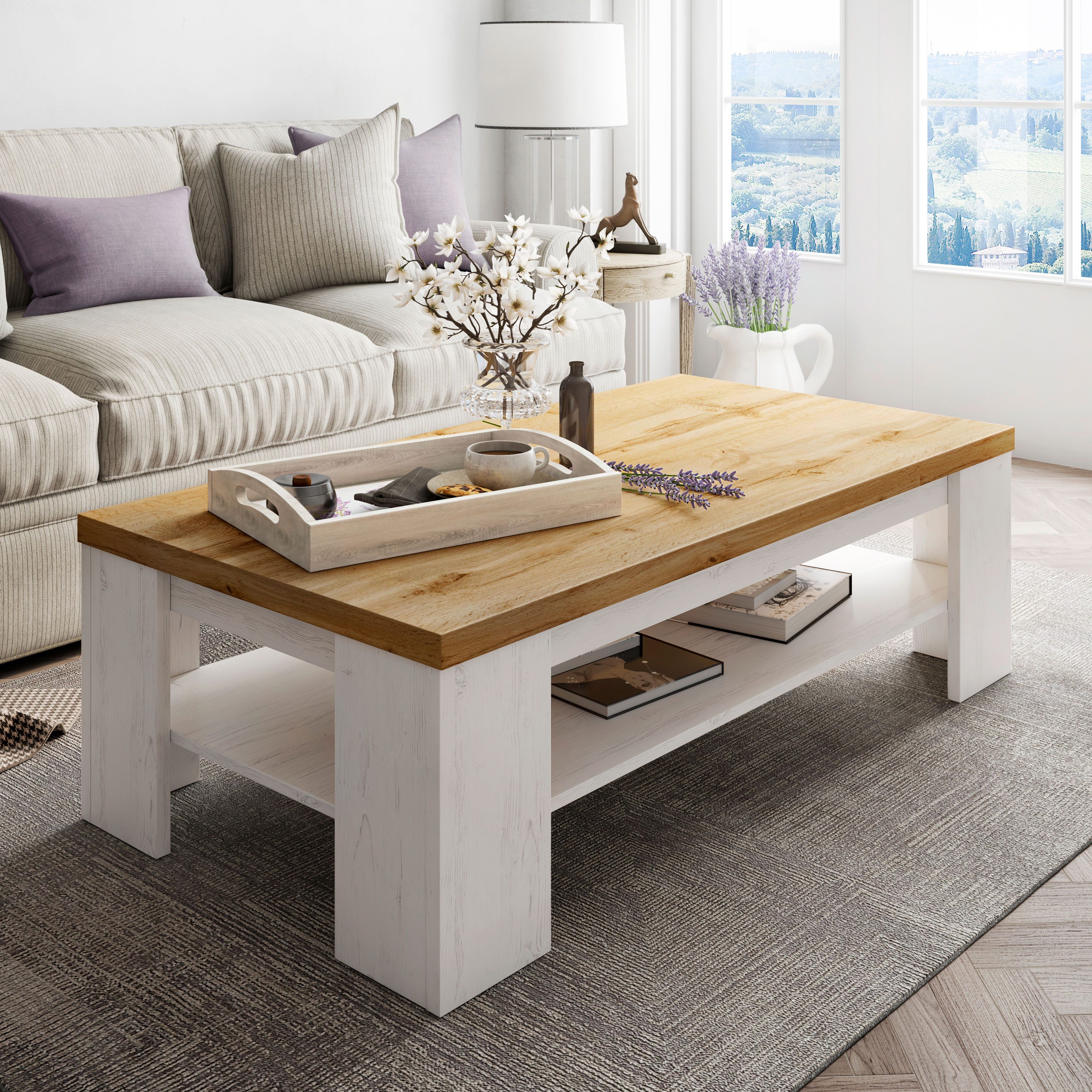 Lookway Couchtisch VINCI Kaffeetisch Andersen Kiefer / Wotan Eiche günstig online kaufen