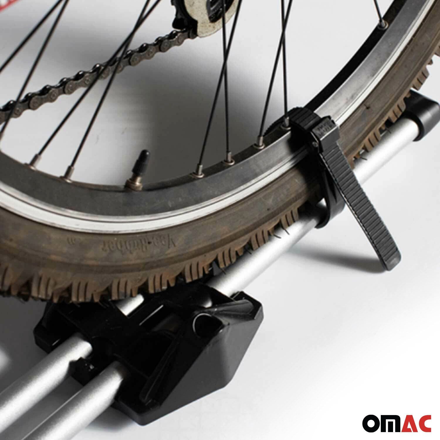 OMAC Dachfahrradträger bis 25 kg ABE M-Style Dachfahrradträger EBike FatBike 2 SET, (2-tlg), Rostbeständig, Abnehmbar, Leichtgewichtig – Bild 5 von 5