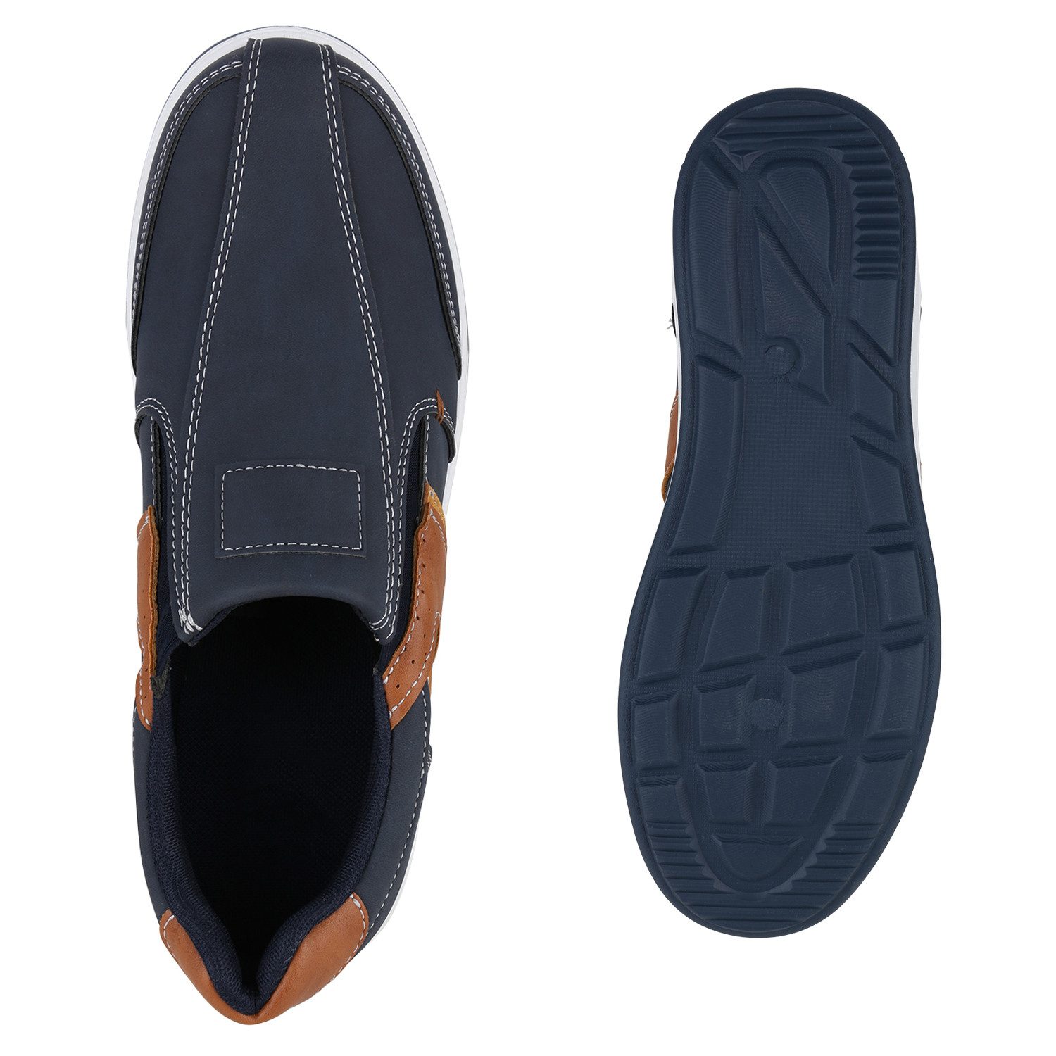 VAN HILL 840002 Slip-On Sneaker Herren Sneaker Slip Ons Slippers Bequeme Profil-Sohle