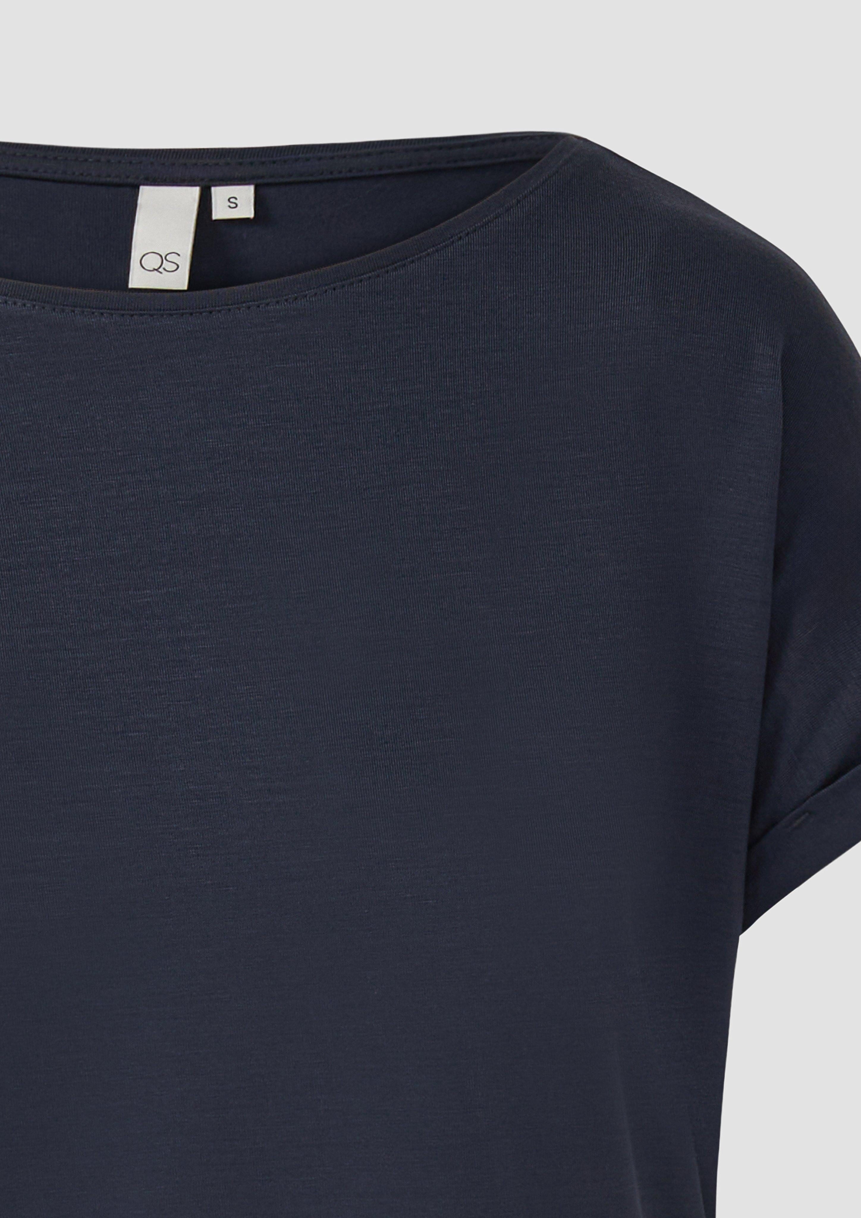 QS Kurzarmshirt Loose Fit-Shirt im Lyocellmix günstig online kaufen