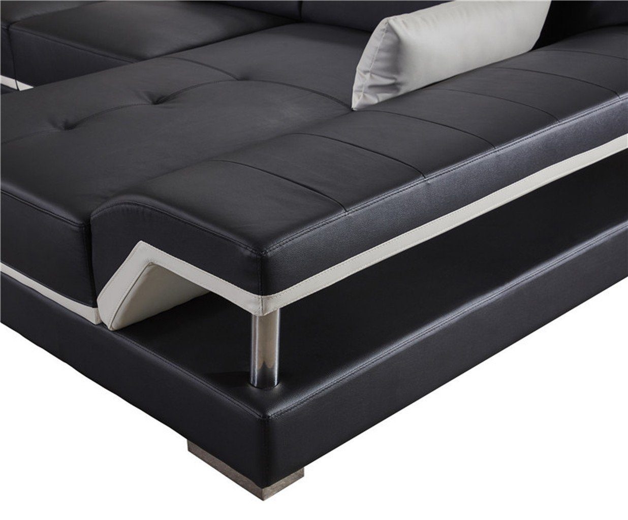 JVmoebel Ecksofa, Modern Design Garnitur Sofa Schwarz Ecksofa Polster Couch