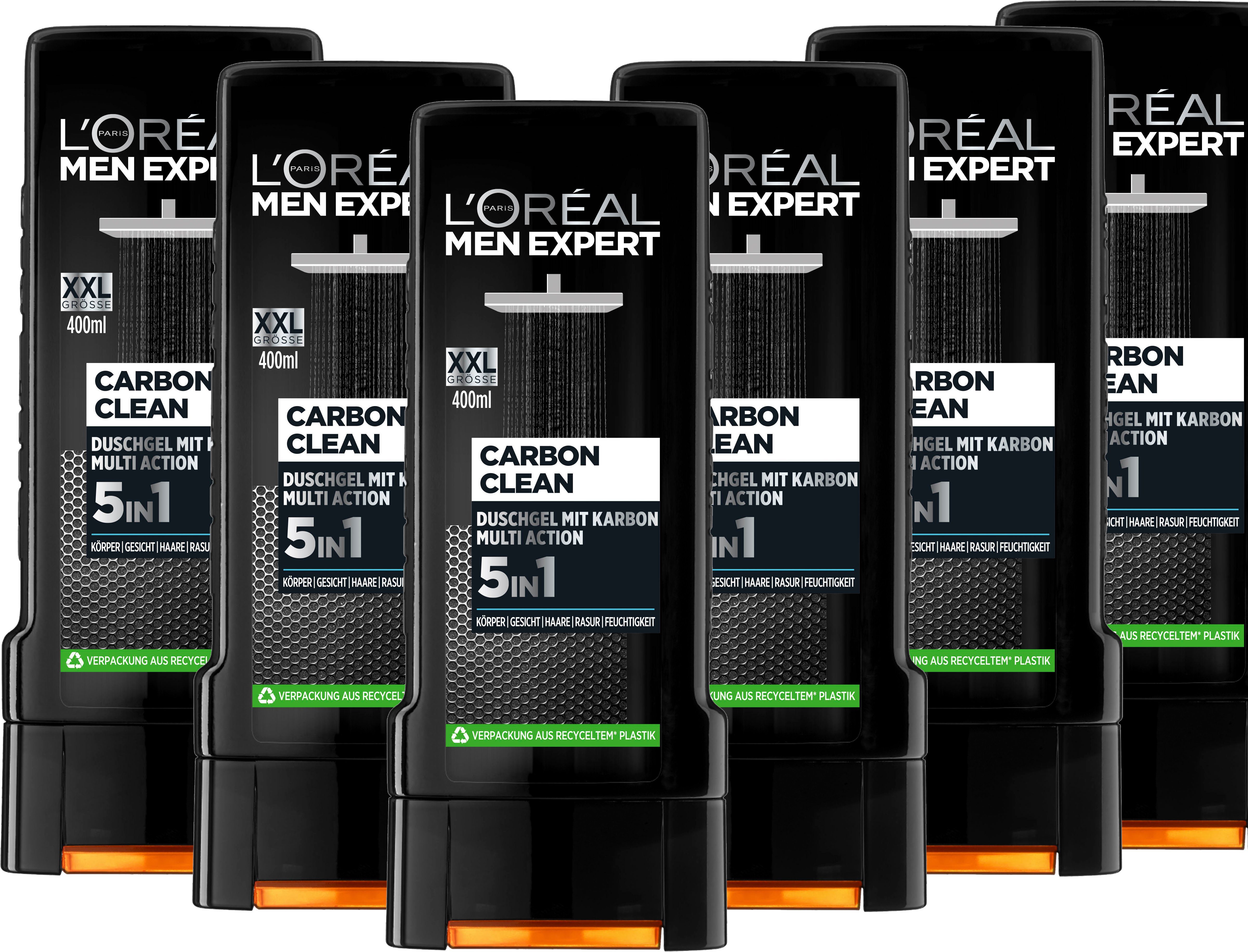 L'ORÉAL PARIS MEN EXPERT Duschgel Carbon Clean 5in1 XXL, 6-tlg. | Duschgele