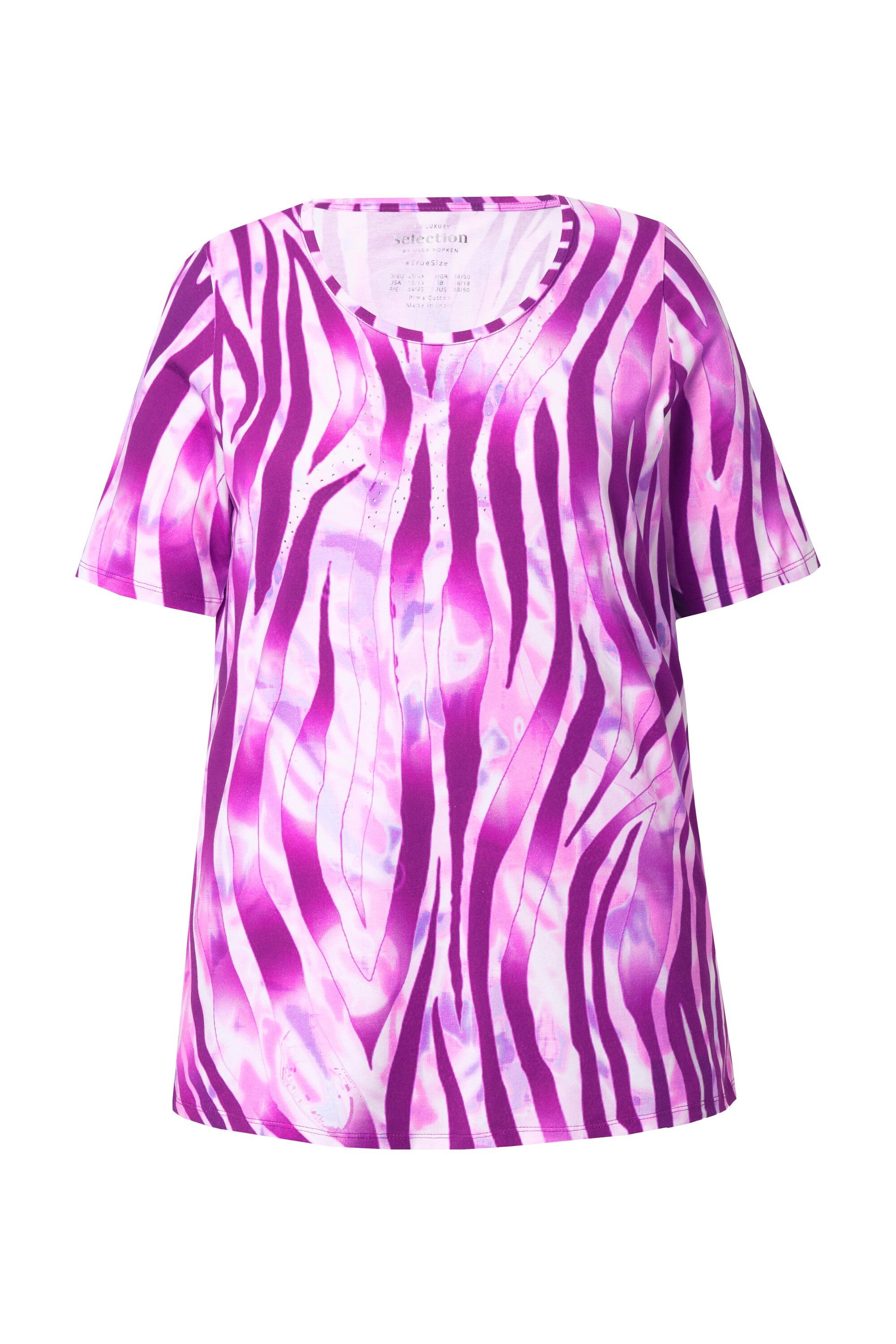 Ulla Popken T-Shirt T-Shirt Zebra-Design A-Linie günstig online kaufen