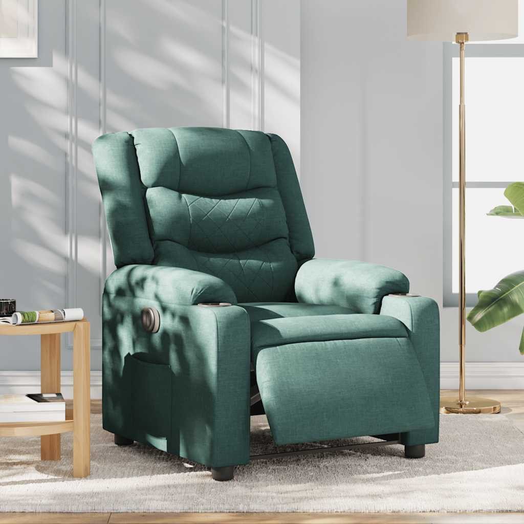 vidaXL Sessel Relaxsessel Elektrisch Dunkelgrün Stoff (1-St)