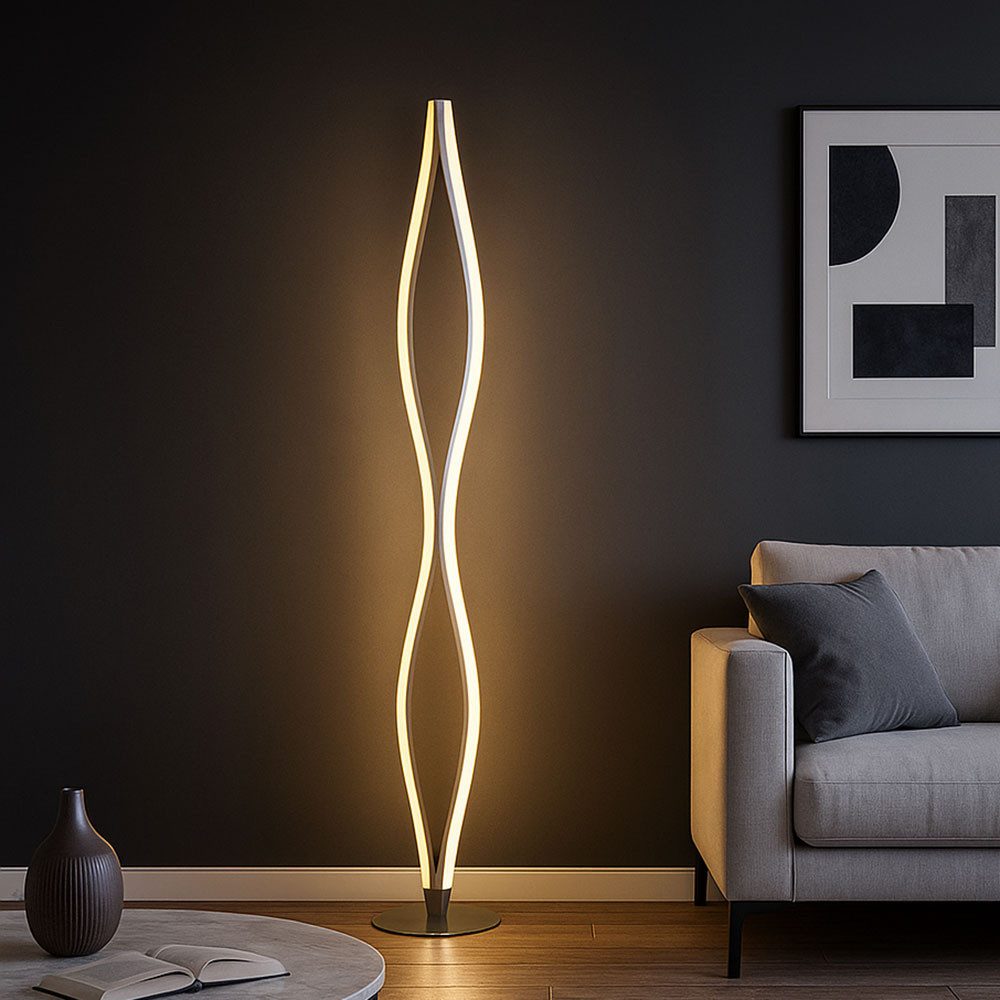 etc-shop LED Stehlampe, LED-Leuchtmittel fest verbaut, Warmweiß, Stehleuchte LED Modern Design Wohnzimmerlampe stehend Stehlampe