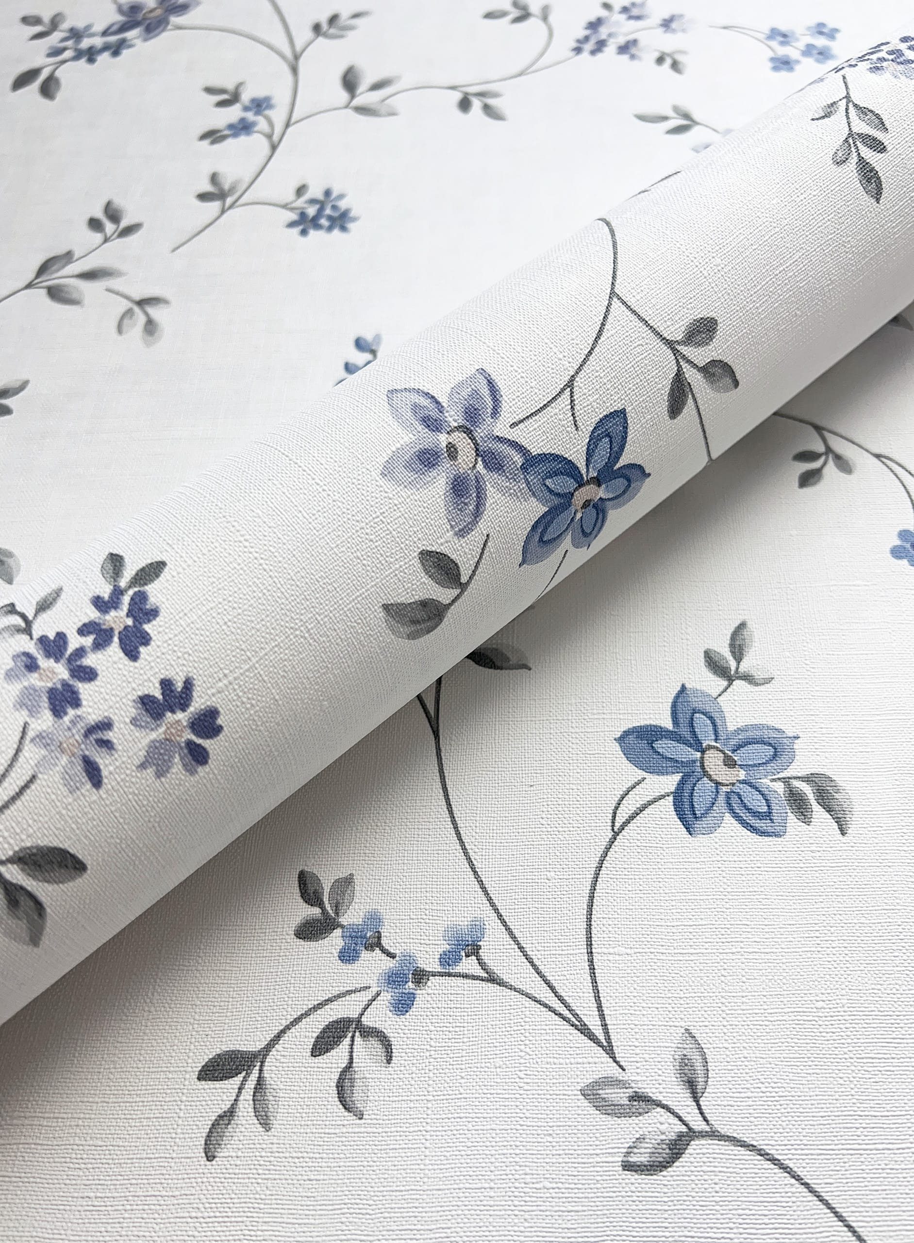 Newroom Vliestapete, Blau Tapete Floral Blumen günstig online kaufen