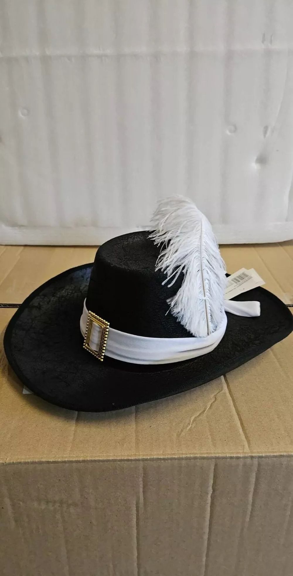 Ritter-Kostüm Musketier Mittelalter Hut Schwarz mit Band Karneval Party Gr. 58