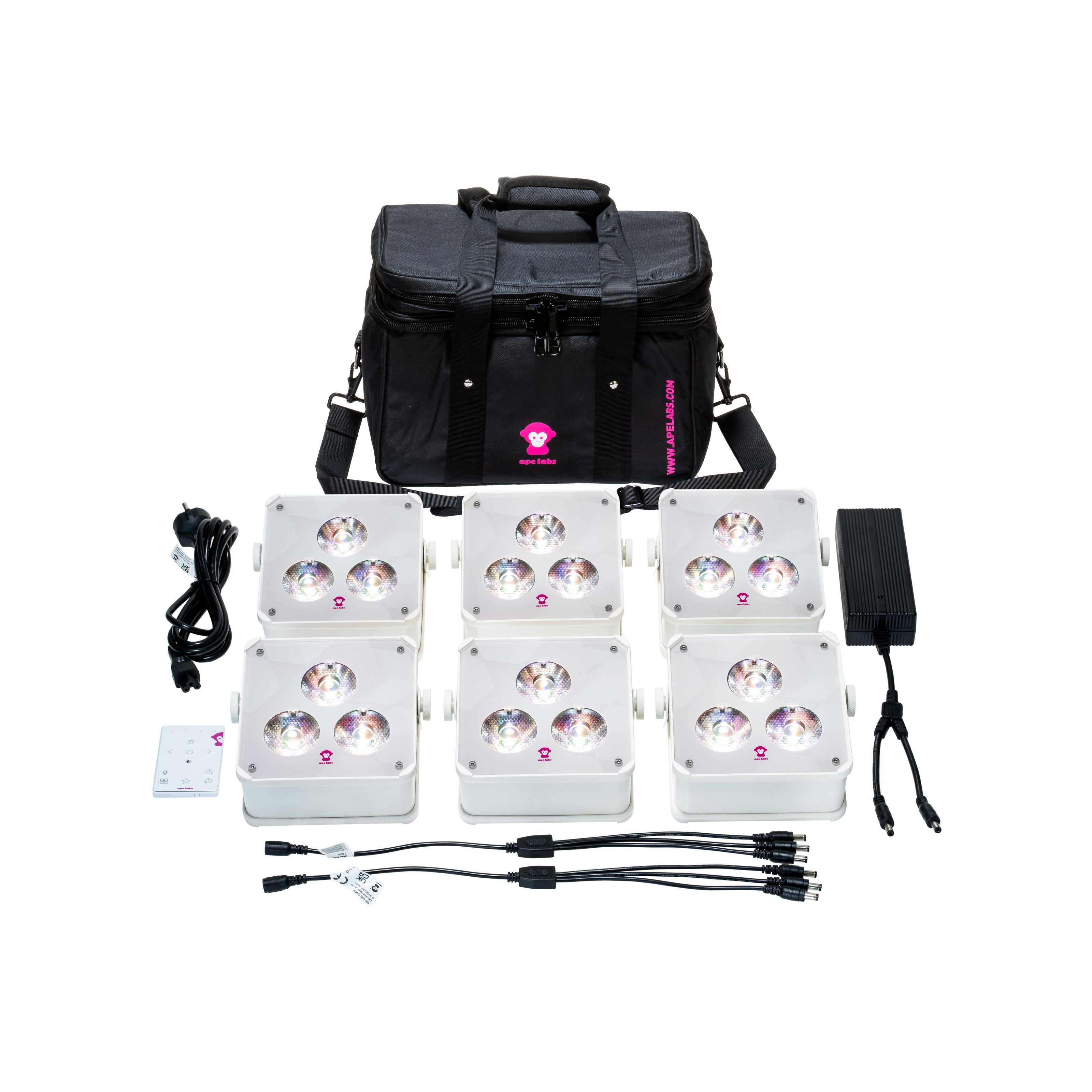 Ape Labs LED Scheinwerfer, ApeLight Maxi V2 Tourpack 6 Softbag - creme - Akkubetriebener LED