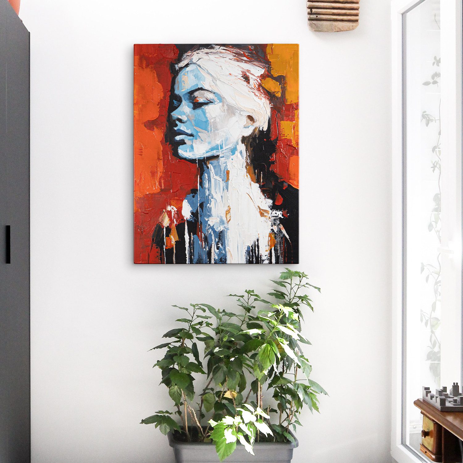 AUREDAS Gemälde 150x200cm groß, Portrait, Frau, handgemaltes Gemälde in XXL