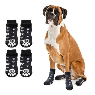CALIYO Hundekostüm »2 Paar Indoor Anti-Rutsch Socken für Hunde«, Weicher Verstellbarer Pfotenschutz für Alter Hund