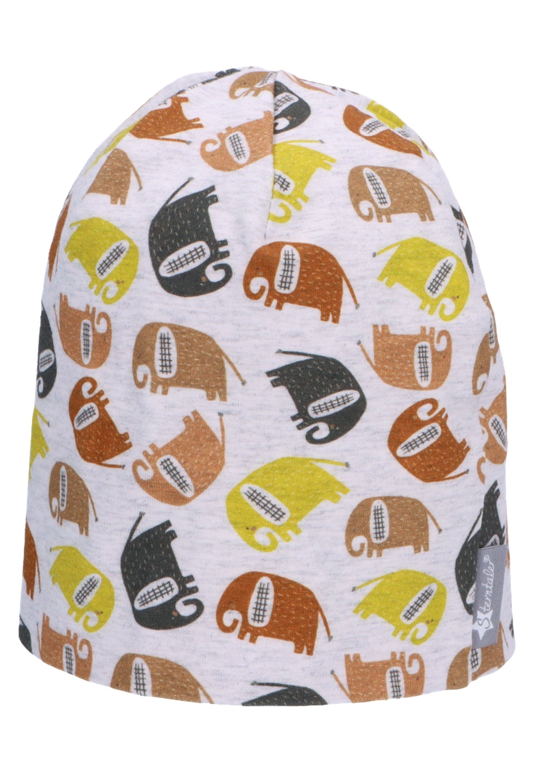 ideal jede Jersey Slouch-Beanie (1-St., Elefanten süßen für mit Beanie Babymütze Jahreszeit) aus weichem Kindermütze Sterntaler® Baumwolle Motiven