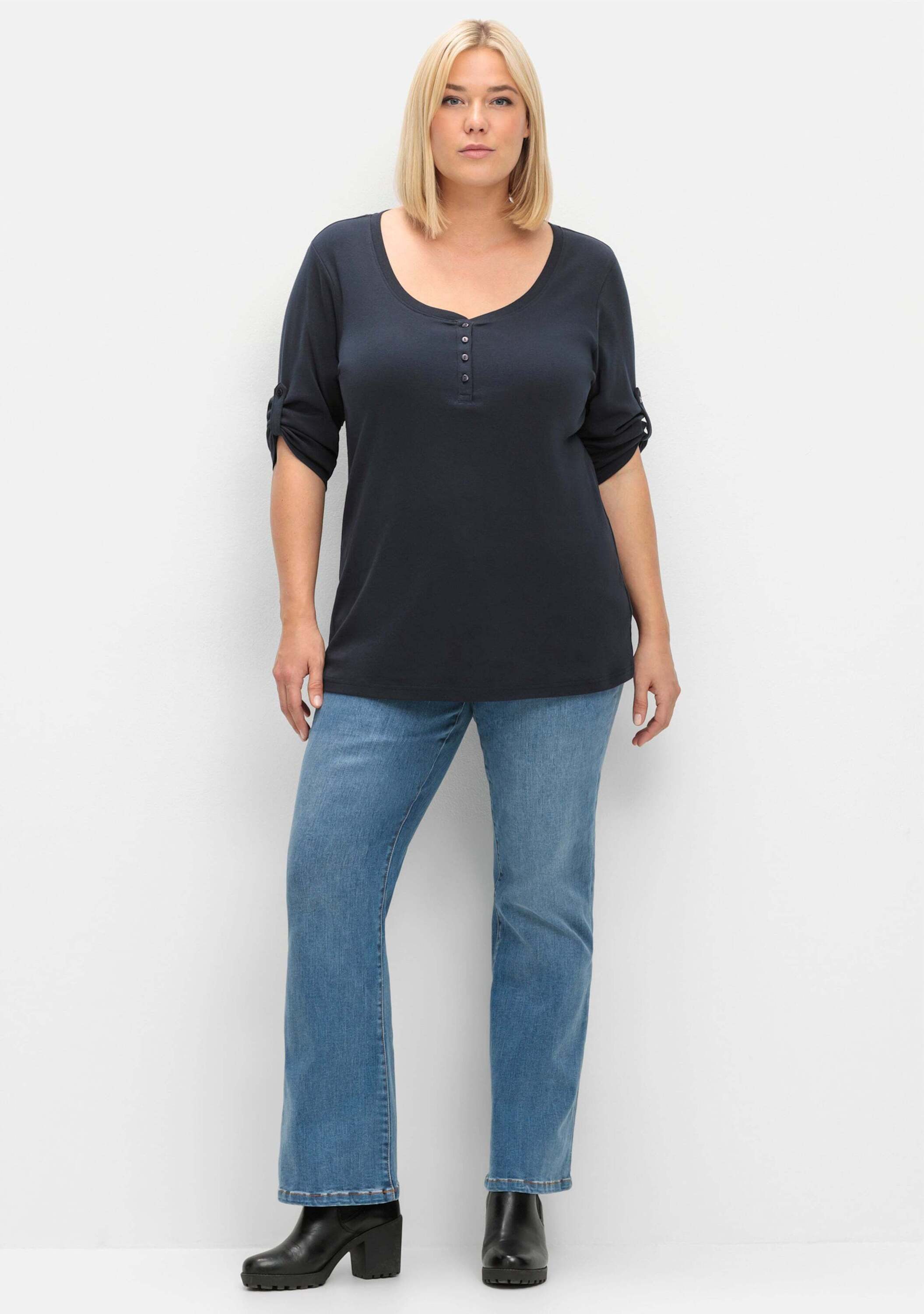 Sheego Bequeme Jeans Bootcut-Jeans mit Bodyforming-Effekt