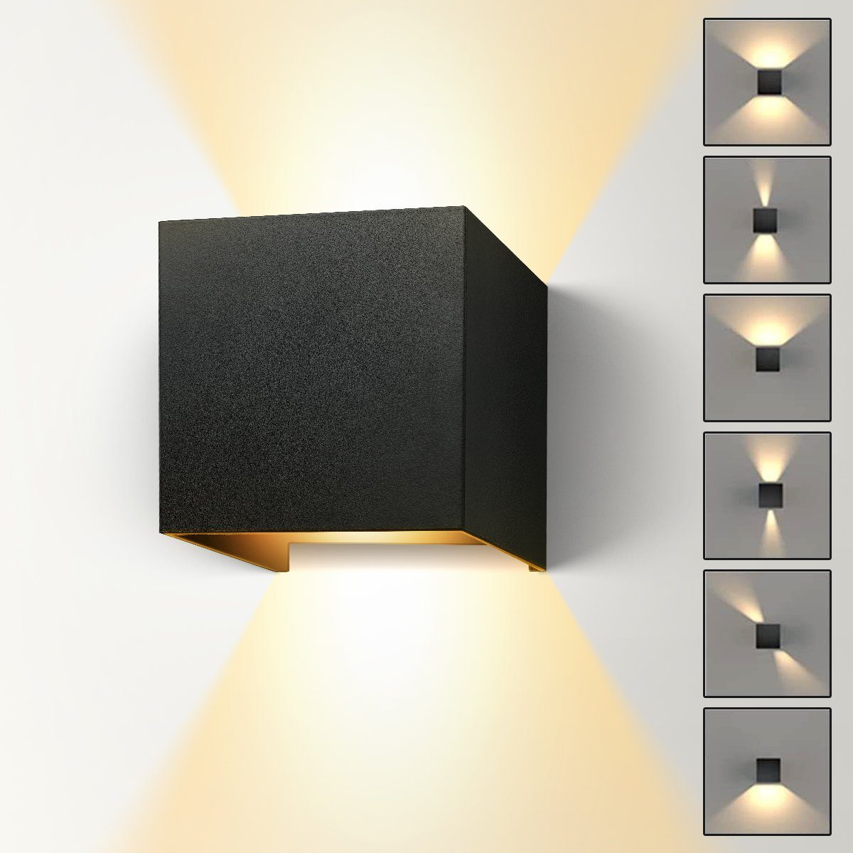 7Magic Wandleuchte Innen/Außen, 12W LED Wandlampe, für Schlafzimmer Wohnzimmer Flure Badezimmer Außenbereiche