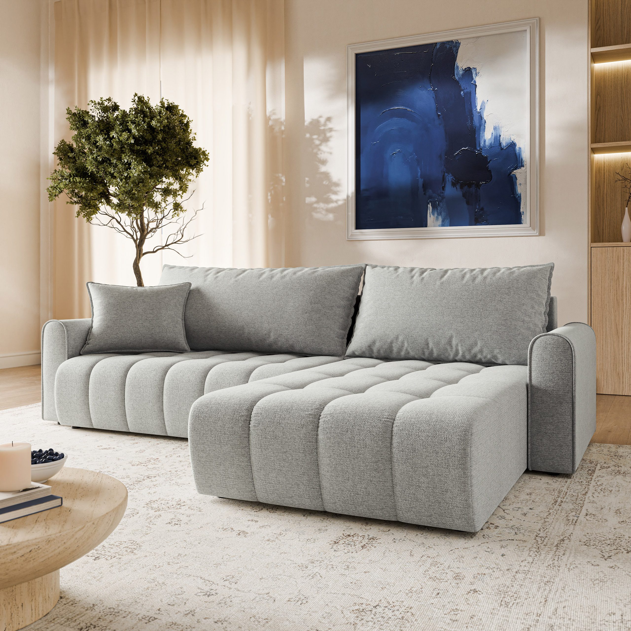 Masseno Ecksofa FRIGA mit Schlaffunktion L-Form, Sofa mit Bettkasten