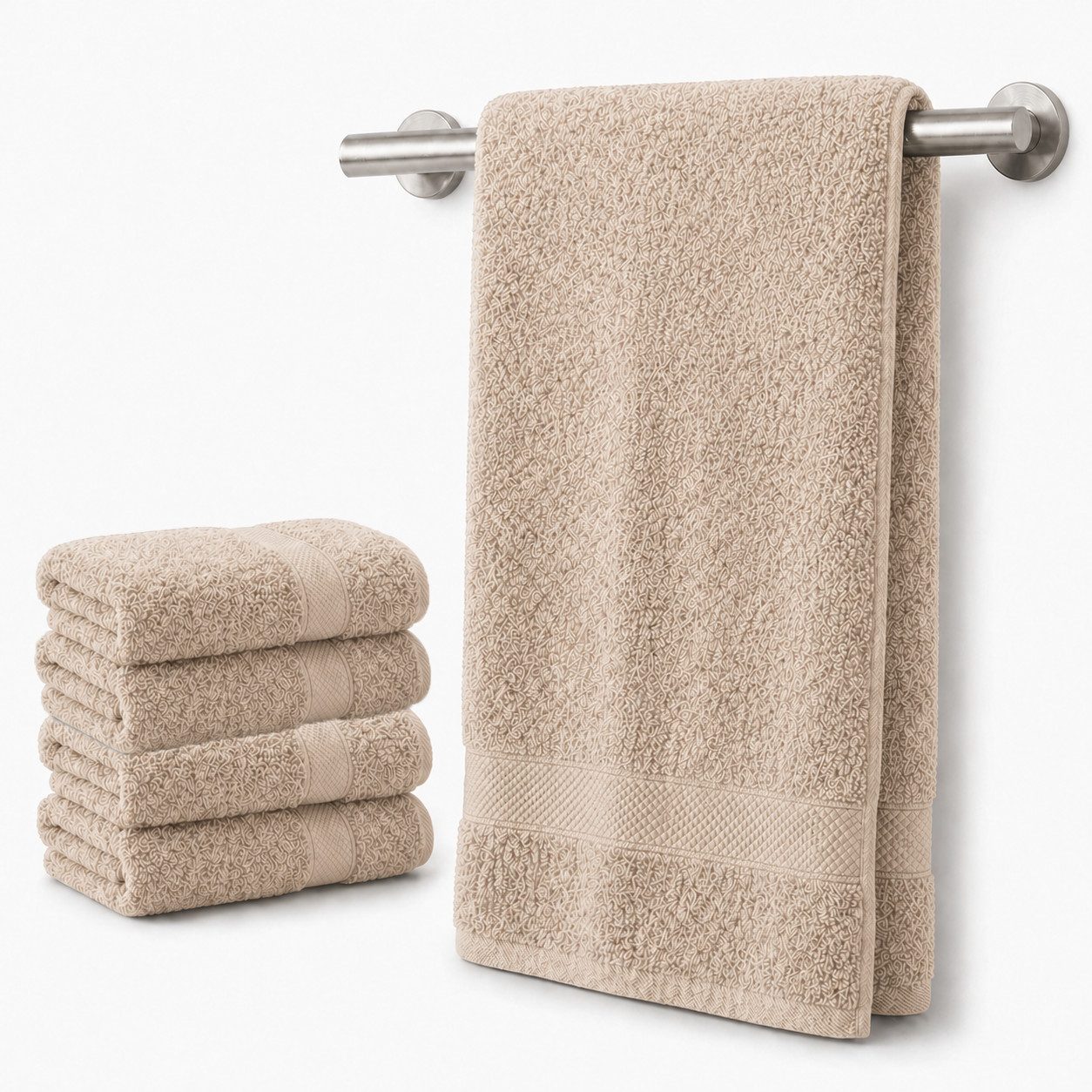 Komfortec Handtuch Set 100% Baumwolle, 470 g/m², Frottee (Set, 4-St), Handtücher 50x100 cm Set, Weich