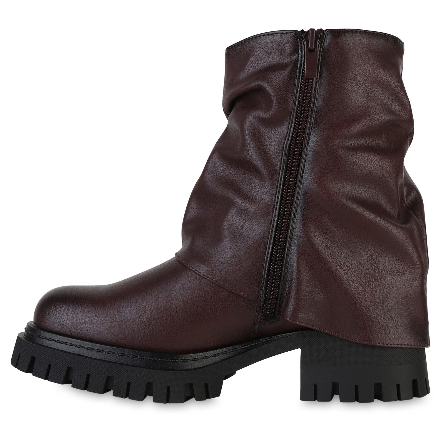 VAN HILL 841796 Bikerboots Damen Leicht Gefütterte Biker Boots Stiefeletten günstig online kaufen