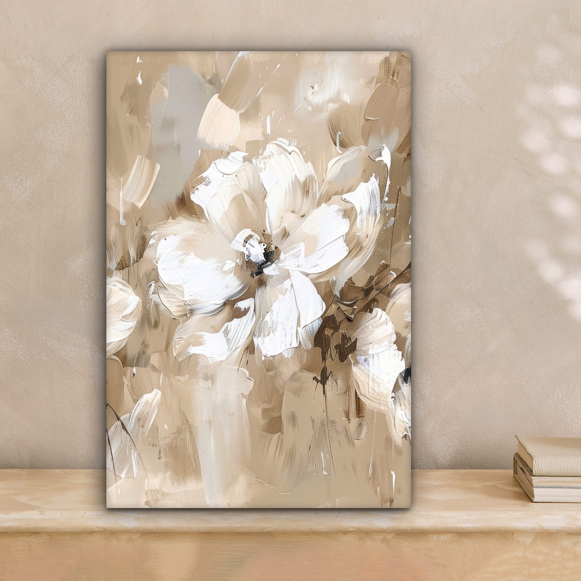 OneMillionCanvasses® Leinwandbild Blumen - Beige - Abstrakt - Modern, Fotod günstig online kaufen