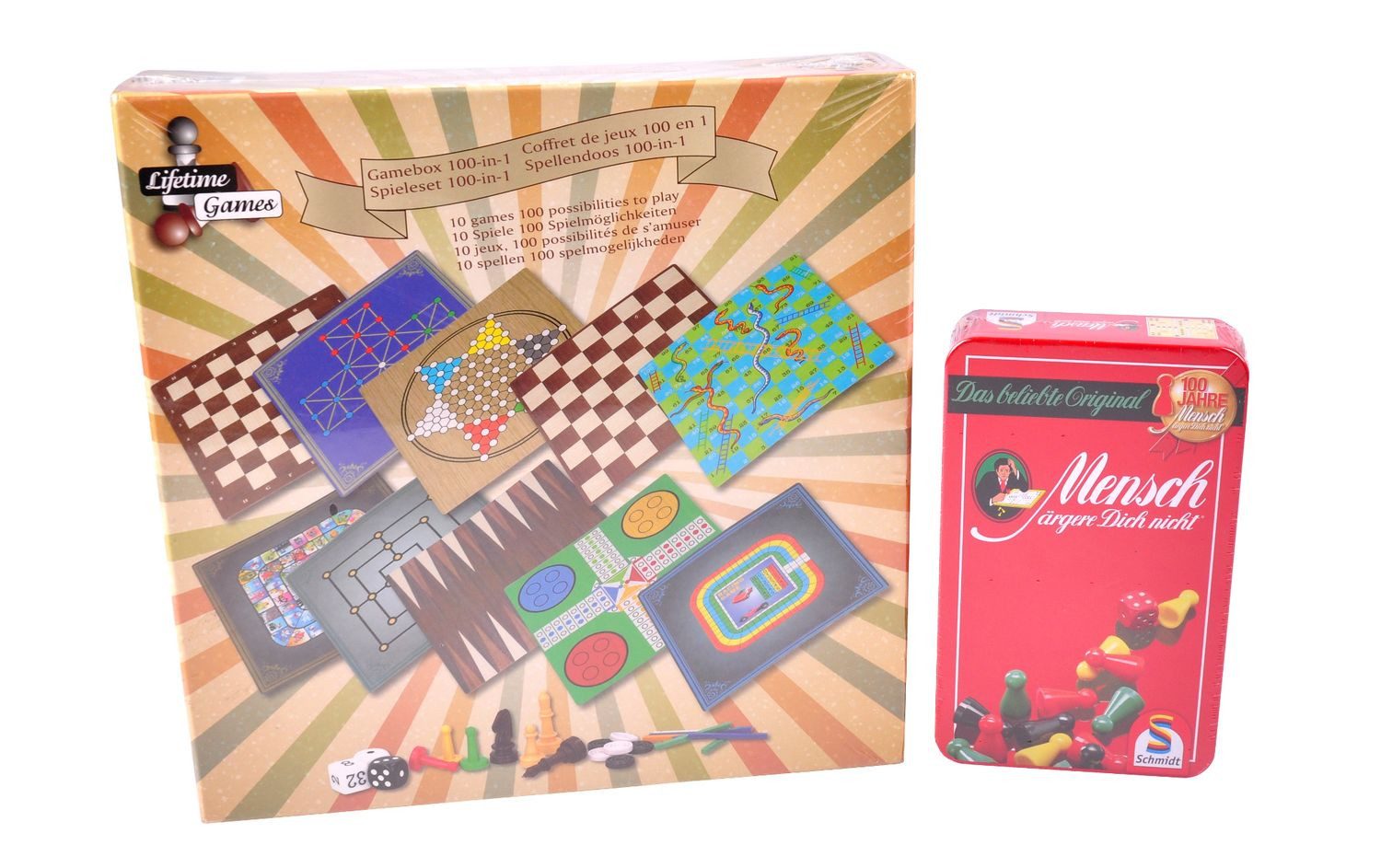 BURI Spiel Spielesammlung 100 Spiele mit Reisespiel Gesellschaftsspiel Familien