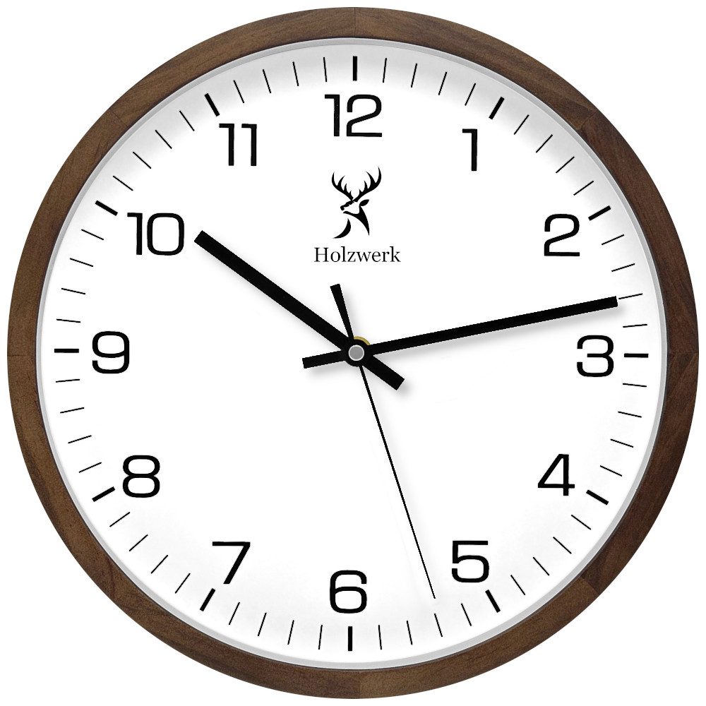 Holzwerk Wanduhr Designer Loft Holz Quarz günstig online kaufen