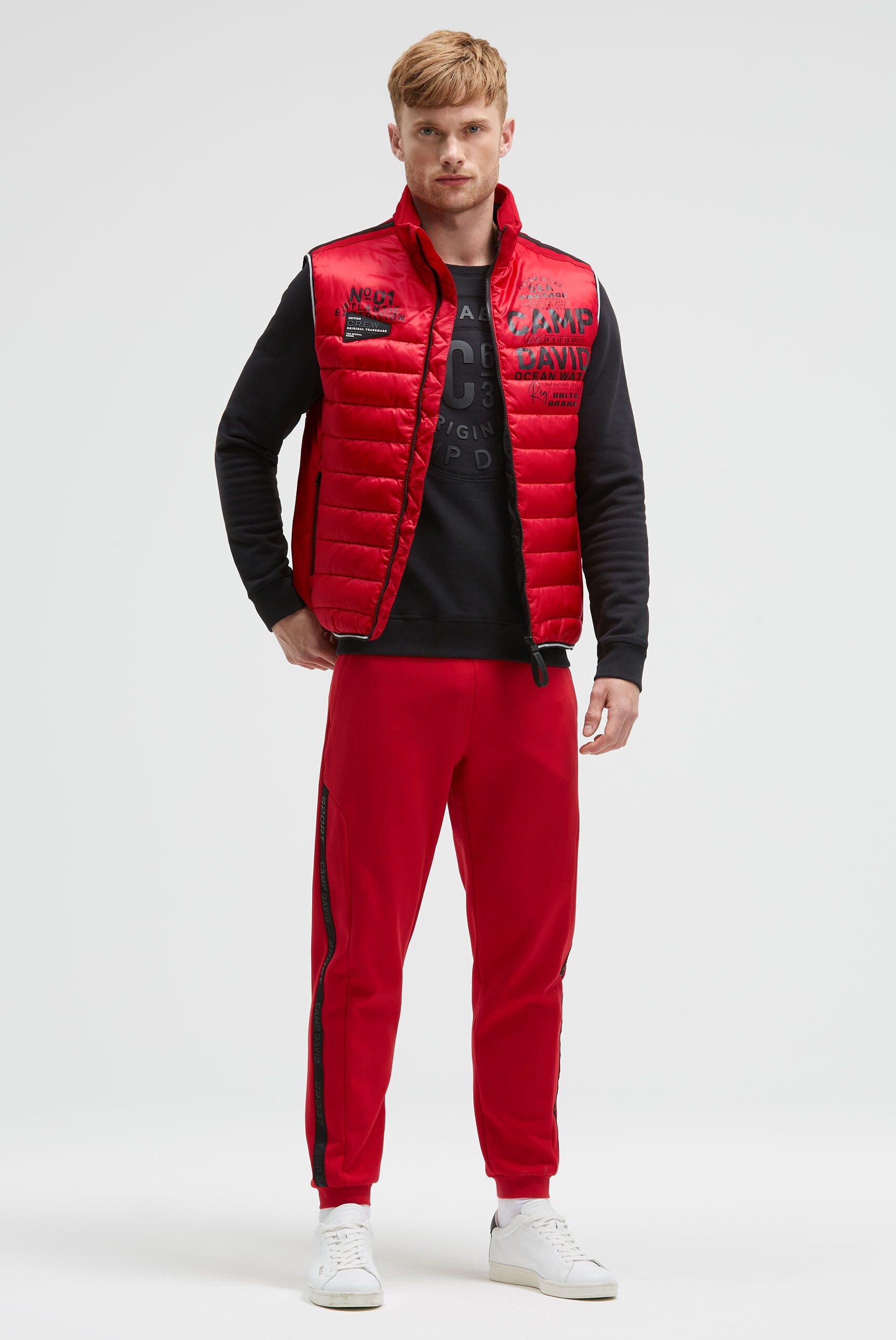 CAMP DAVID Steppweste mit Windfangleiste