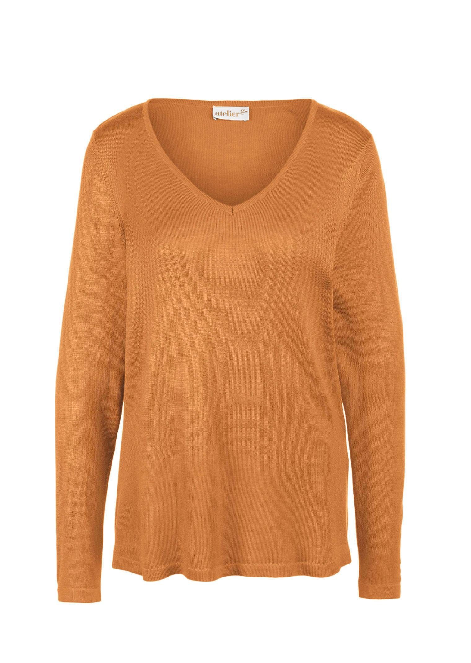 GOLDNER Strickpullover Unkomplizierter Pullover mit V-Ausschnitt günstig online kaufen